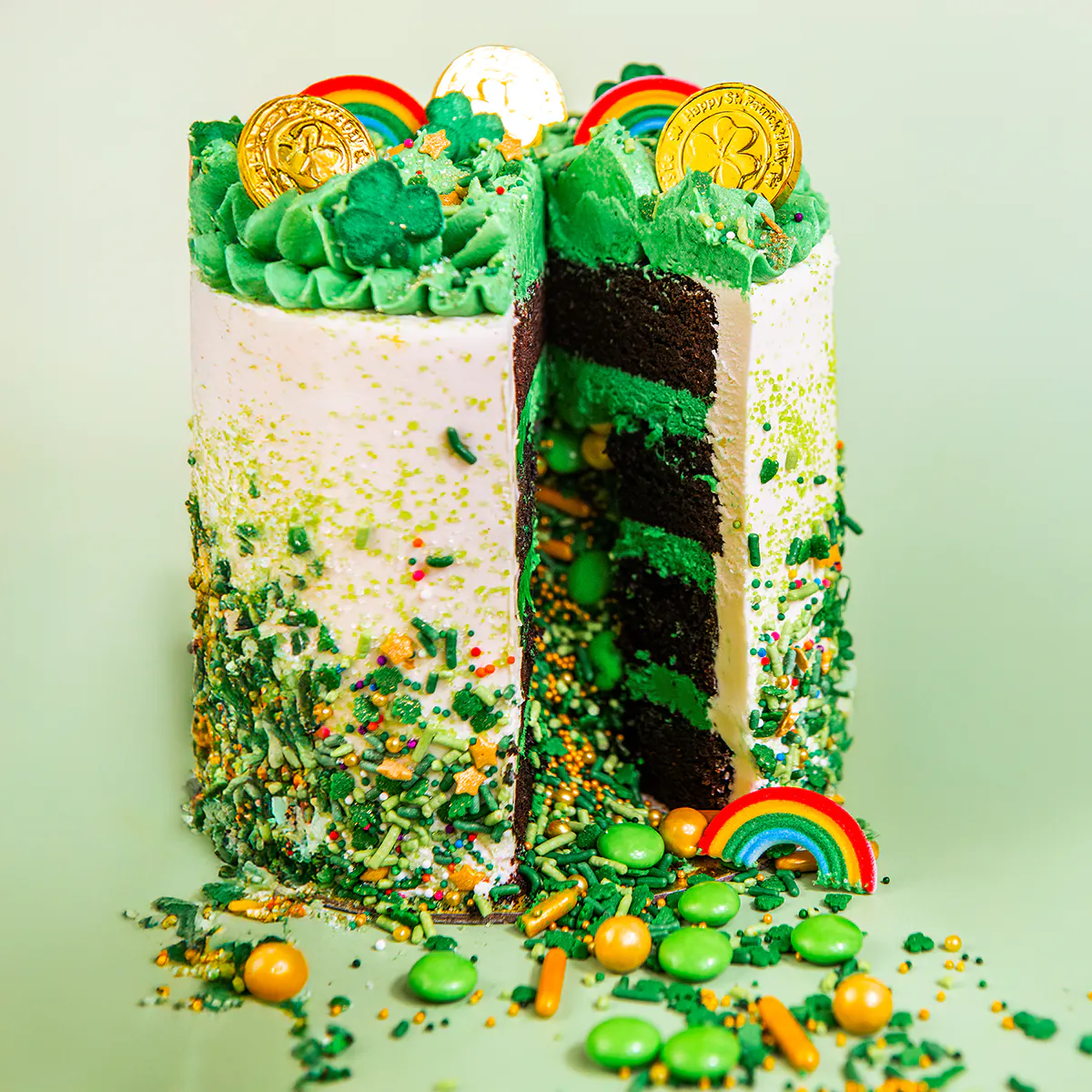 St. Patrick's Day Lucky Charm Surprise Cake by Trophy Cupcakes
