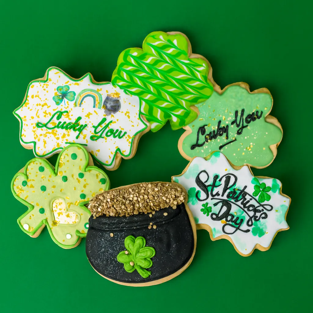 St. Patrick's Day Decorated Butter Cookies by Dessert Gallery