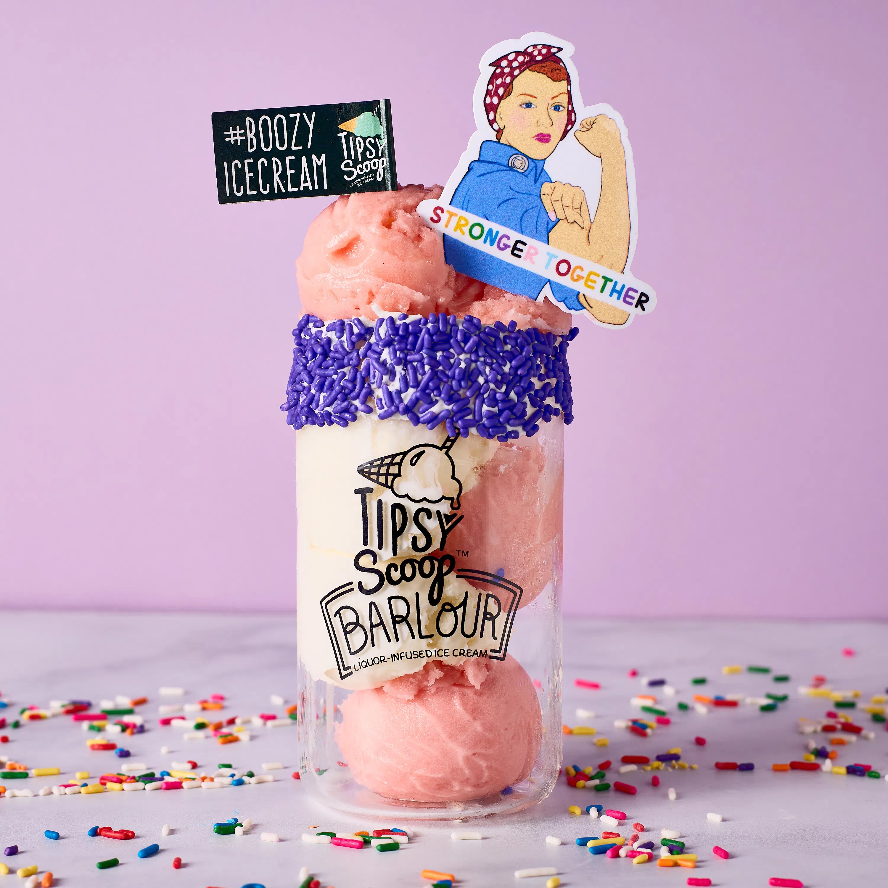 "Spirit of Sisterhood" Women's History Month Boozy Ice Cream Collection  - 4 Pints by Tipsy Scoop Boozy Ice Cream - Alternate image 1