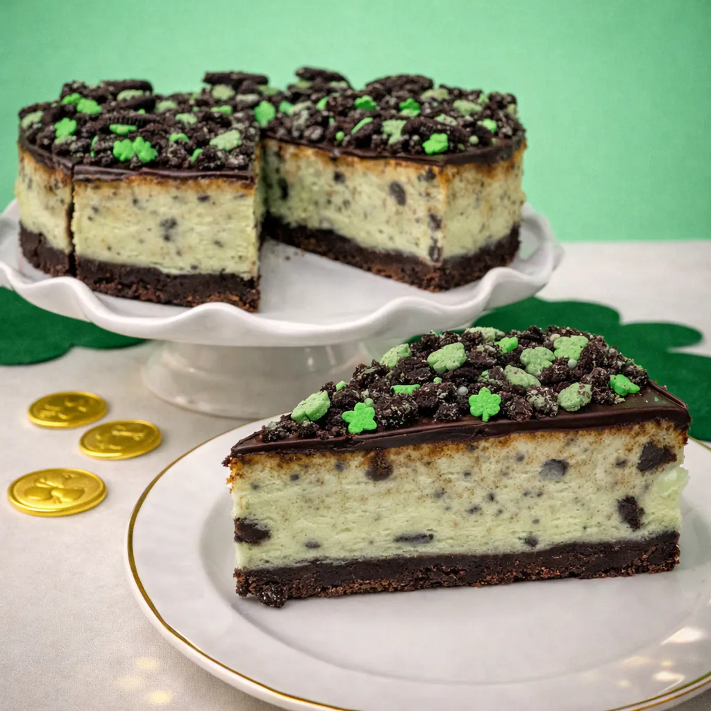 St. Patrick's Day "Minty Mistress" Mint Oreo Cheesecake by East Side Cheesecakes