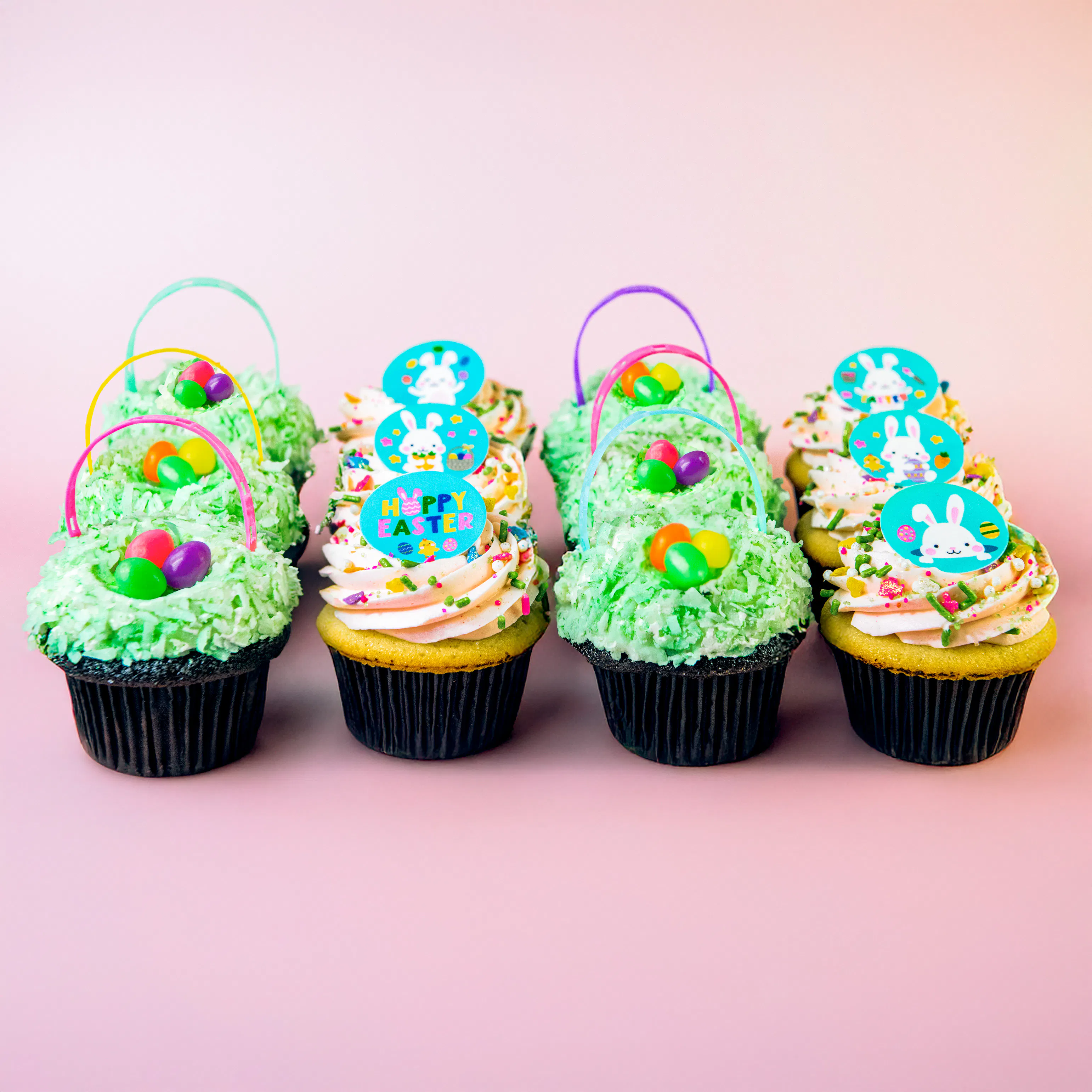 Easter Basket + Bunny Cupcakes - 12 Pack by Trophy Cupcakes - Alternate image 1