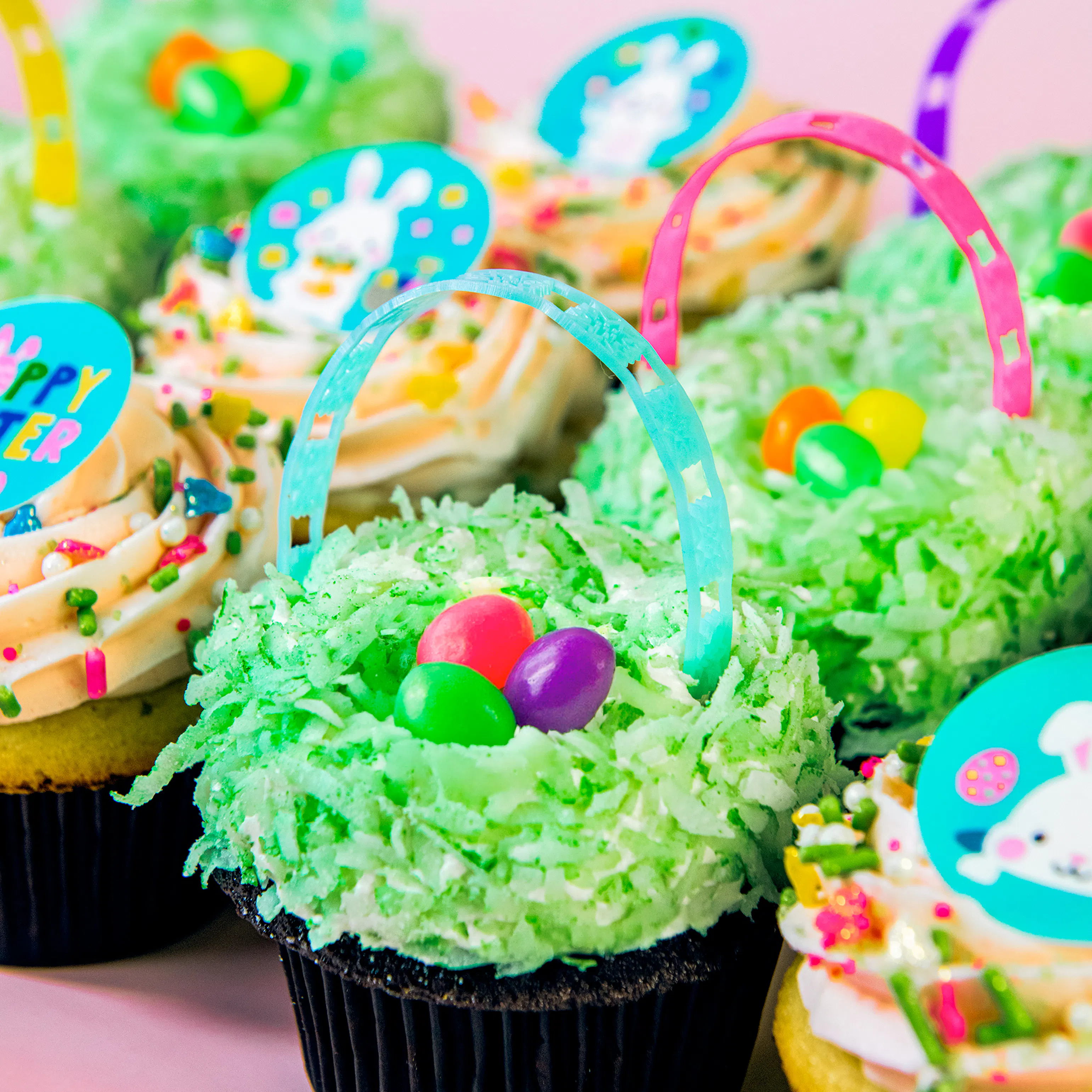 Easter Basket + Bunny Cupcakes - 12 Pack by Trophy Cupcakes