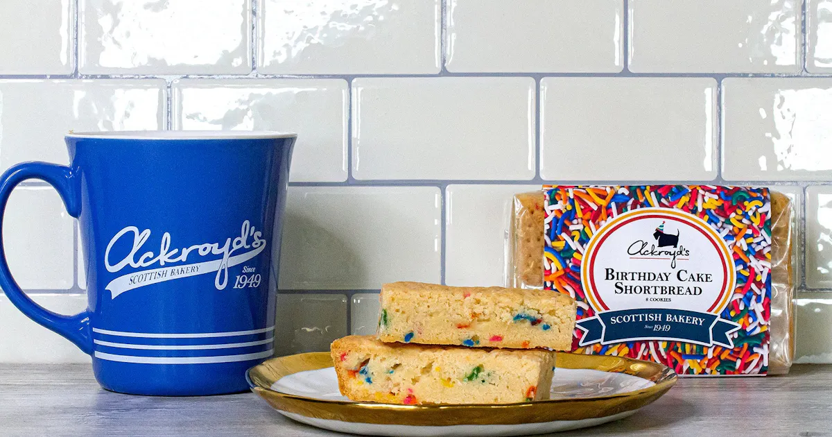 Scottish Birthday Cake Shortbread - 8 Pack by Ackroyd's Scottish Bakery ...