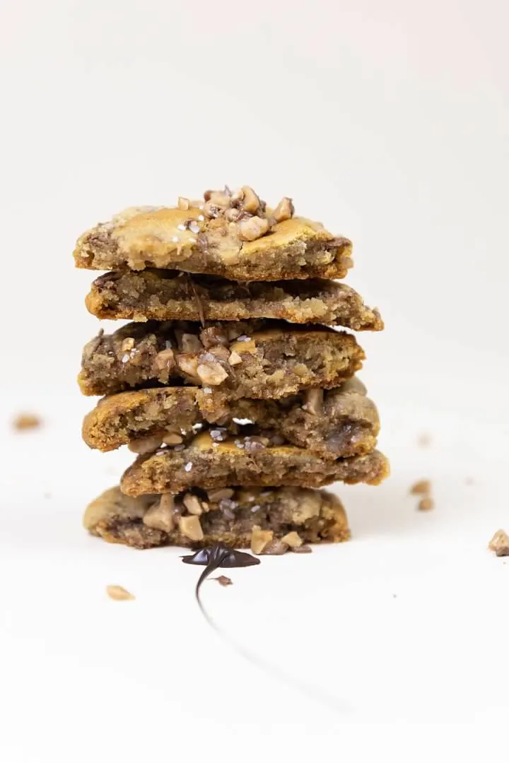 Mini Salted Chocolate Toffee Cookies by La Madame Biscuit