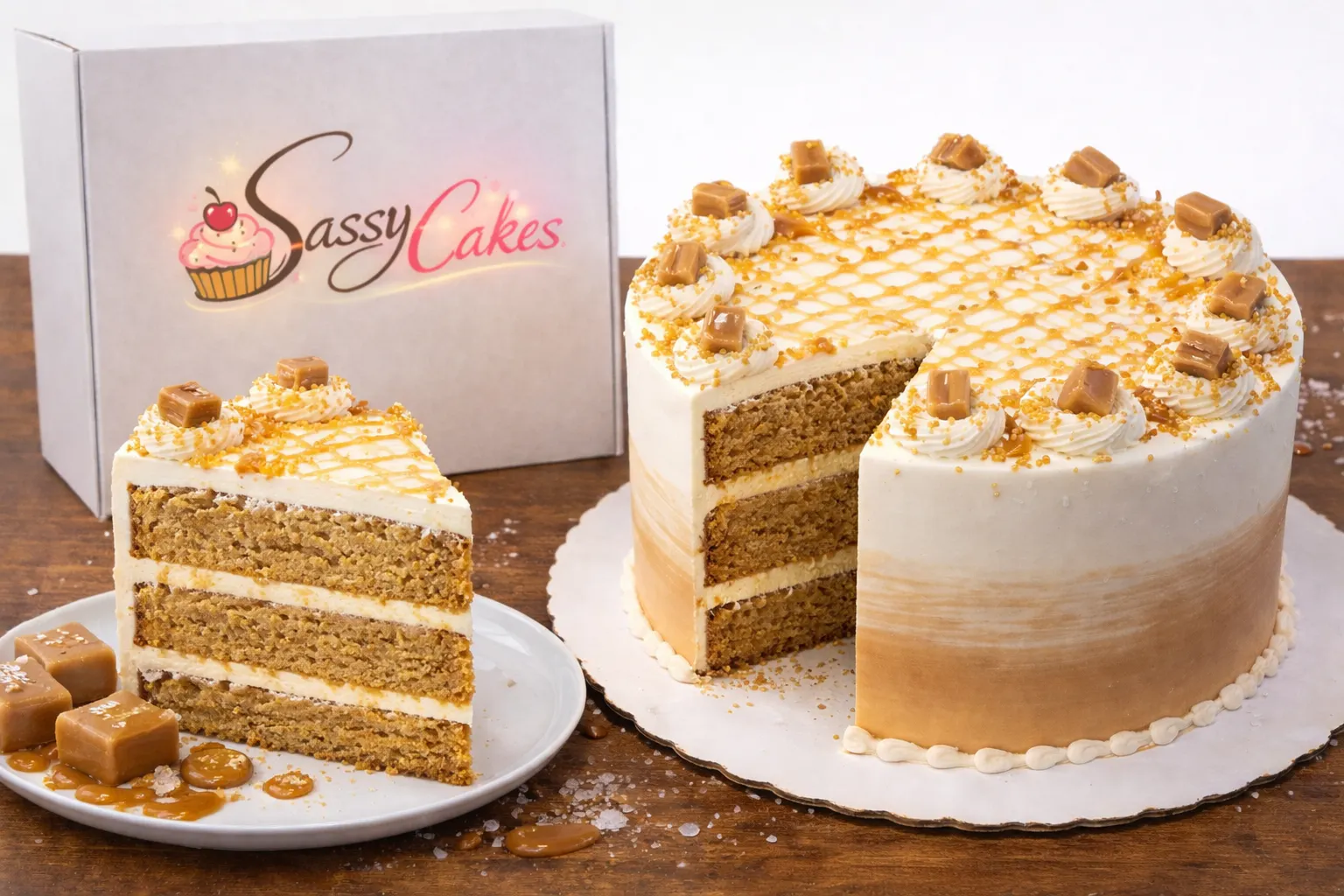 Signature Sea Salt Caramel Cake by Sassy Cakes