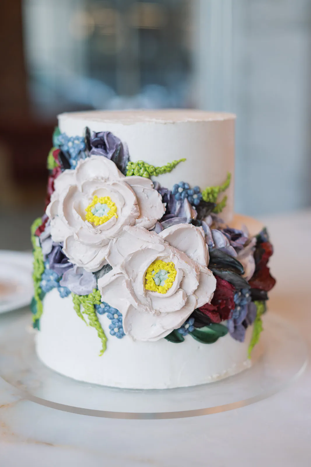 "Delphine" Floral Decorated 2-Tier Cake by Miri Nadler Cakes - Alternate image 3