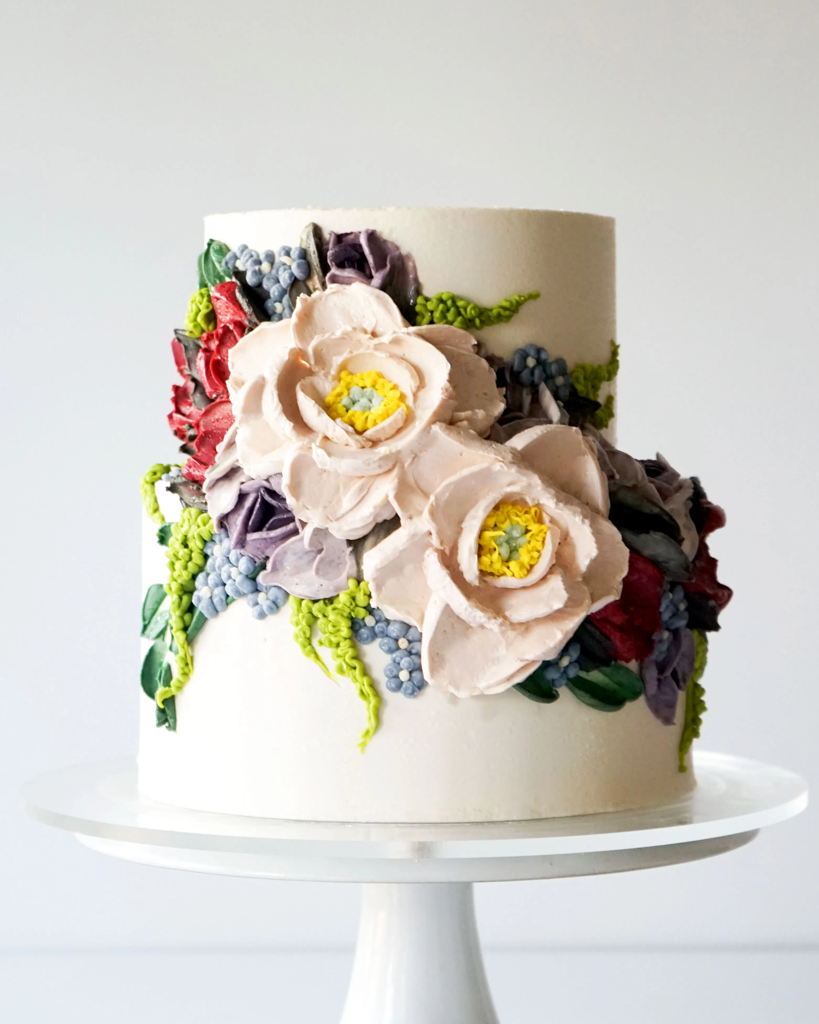 "Delphine" Floral Decorated 2-Tier Cake by Miri Nadler Cakes - Alternate image 1