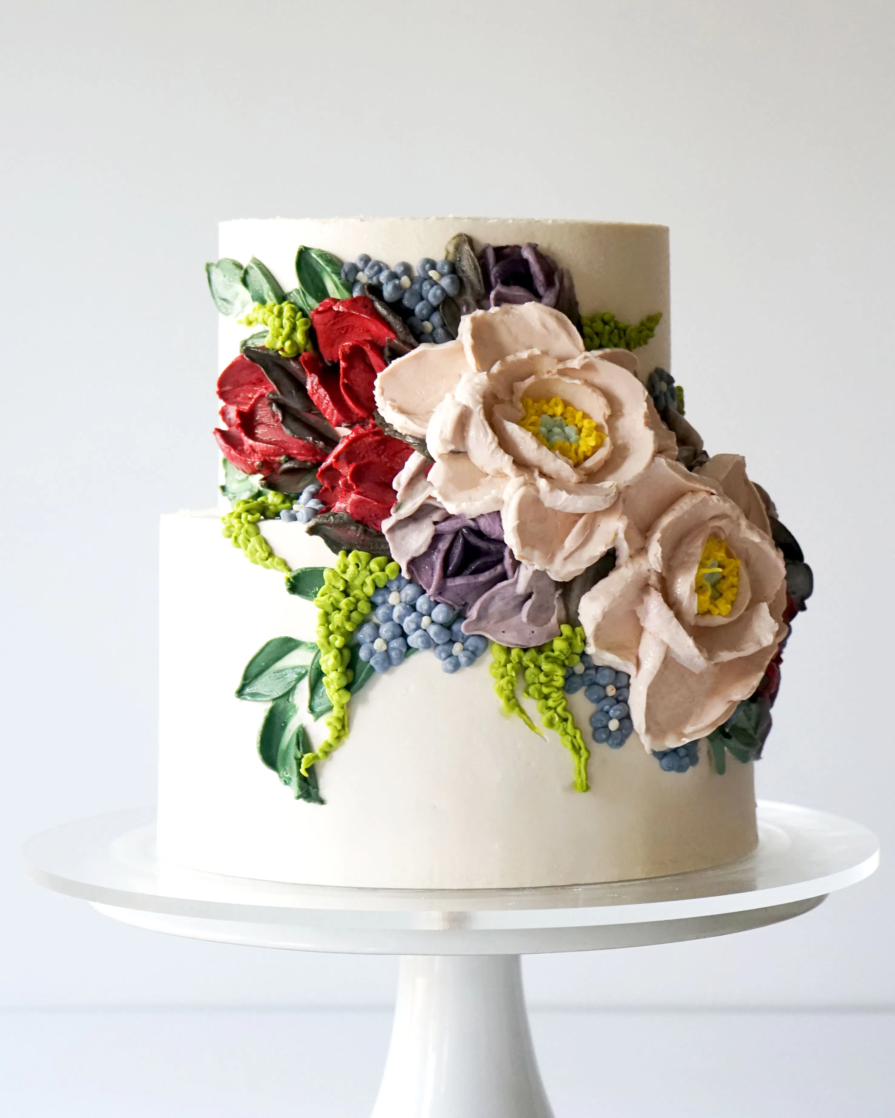 "Delphine" Floral Decorated 2-Tier Cake by Miri Nadler Cakes