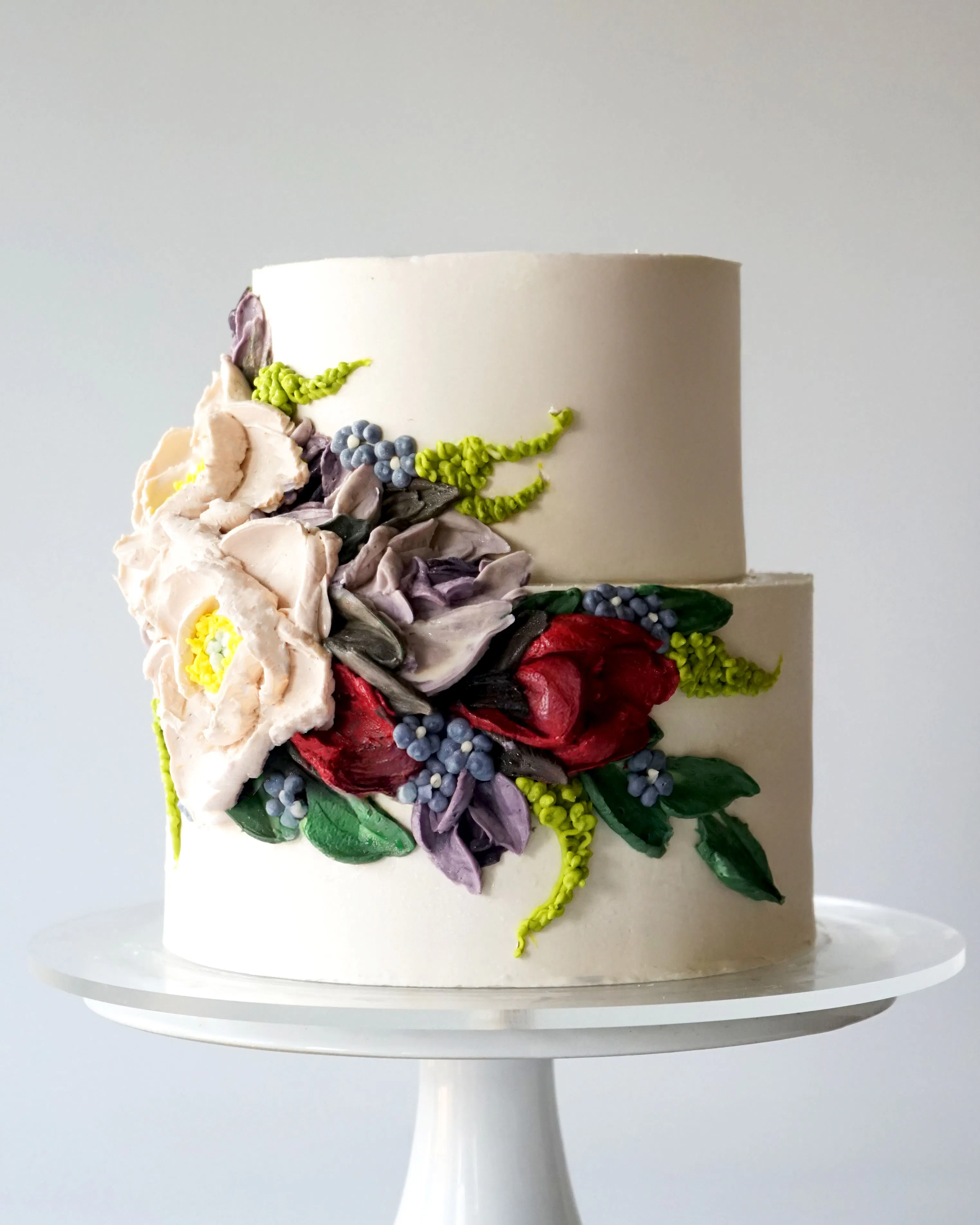 "Delphine" Floral Decorated 2-Tier Cake by Miri Nadler Cakes - Alternate image 2