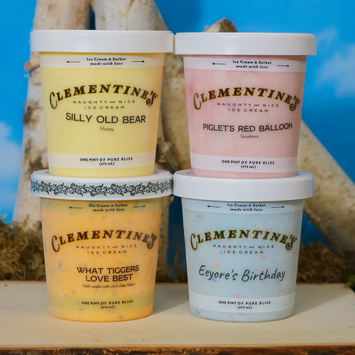 Hundred Acre Wood Ice Cream Collection - 4 Pints by Clementine's Ice Cream