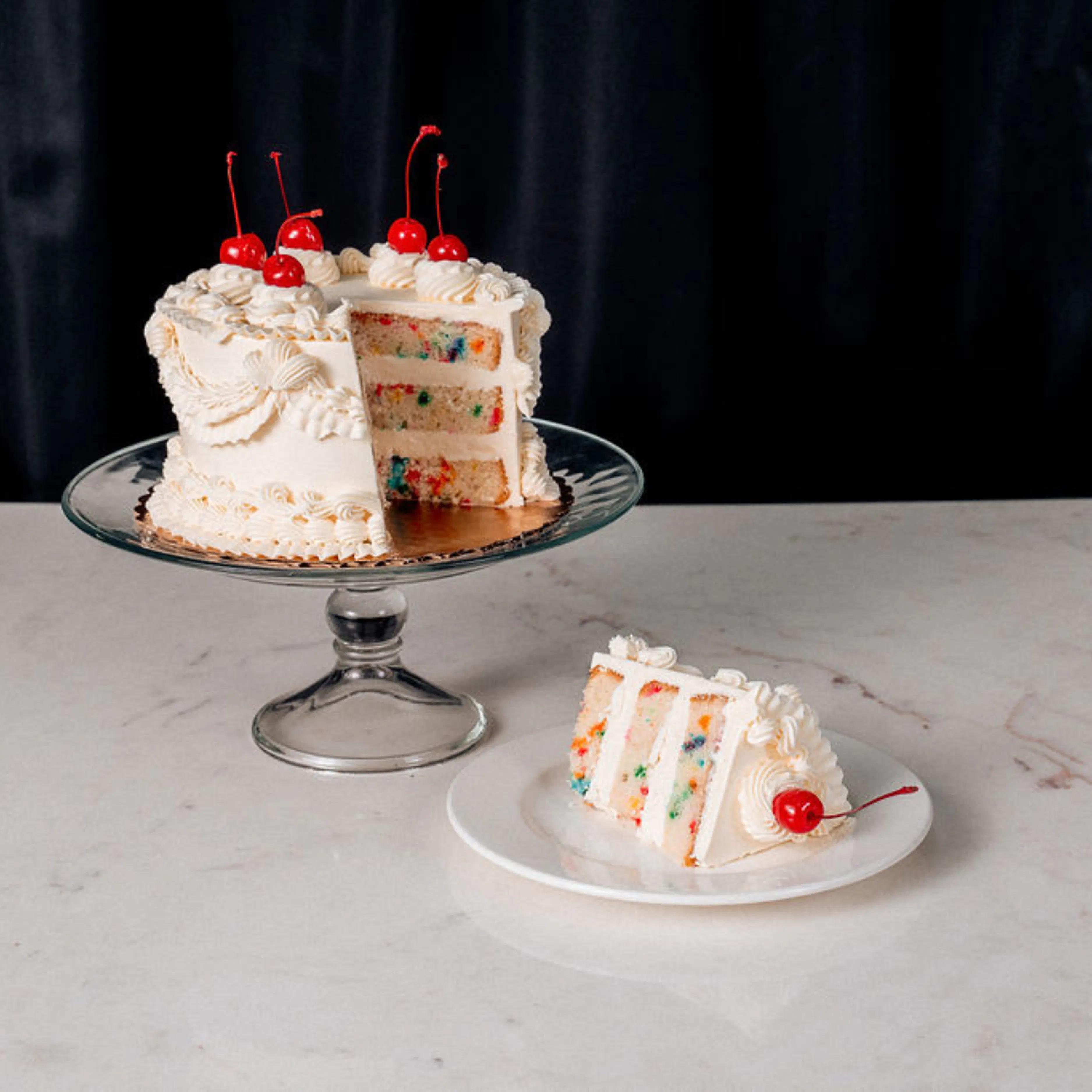 Ivory Elegance Confetti Cake - 6" by The Goddess and Grocer - Alternate image 4