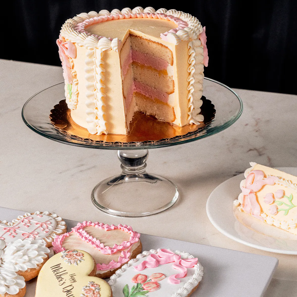 Mother's Day "Sweet Affection" Lemon Sponge Cake + Shortbread Cookie Bundle by The Goddess and Grocer - Alternate image 1