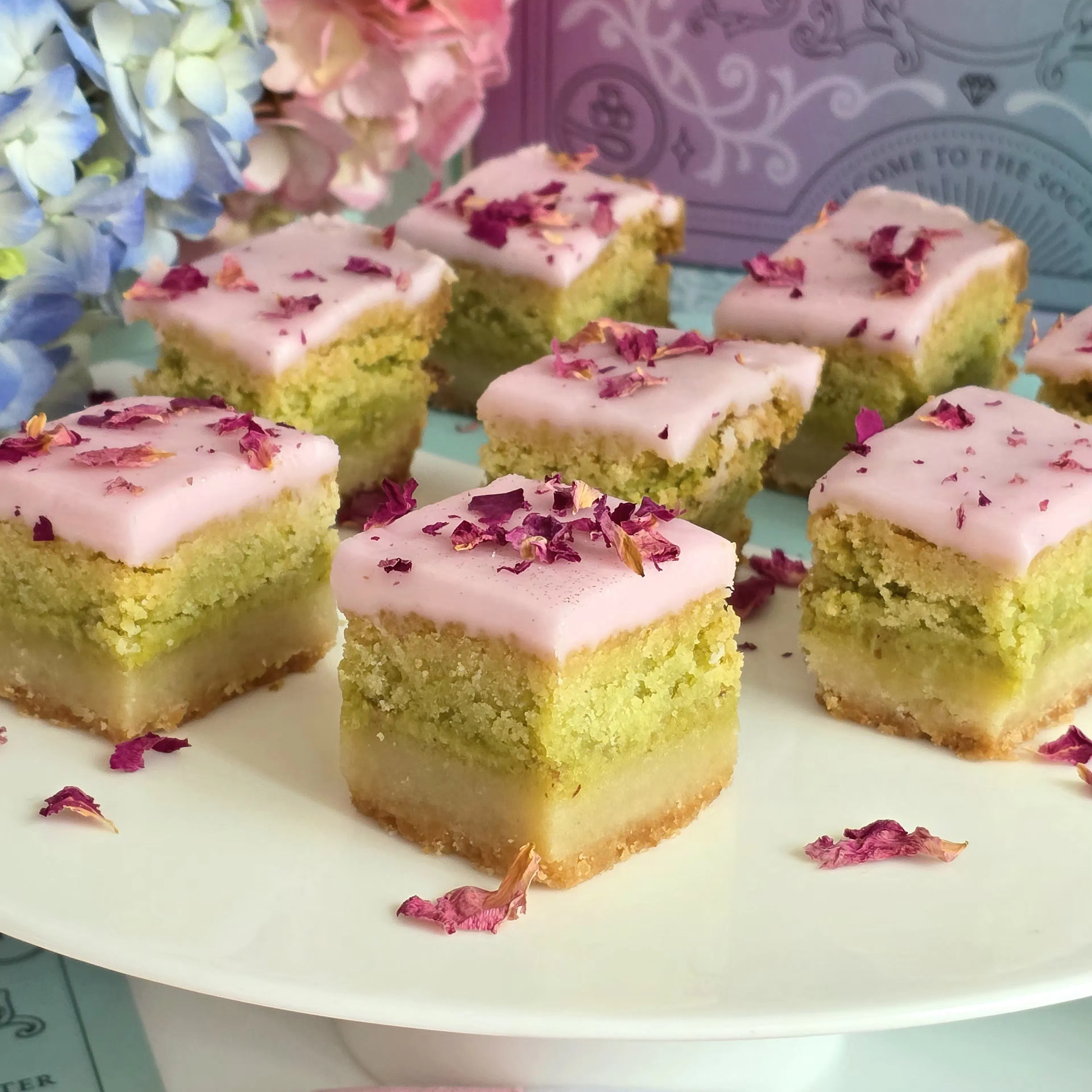 Mother's Day Queen's Rose Pistachio Shortbread Tray by Shortbread Society