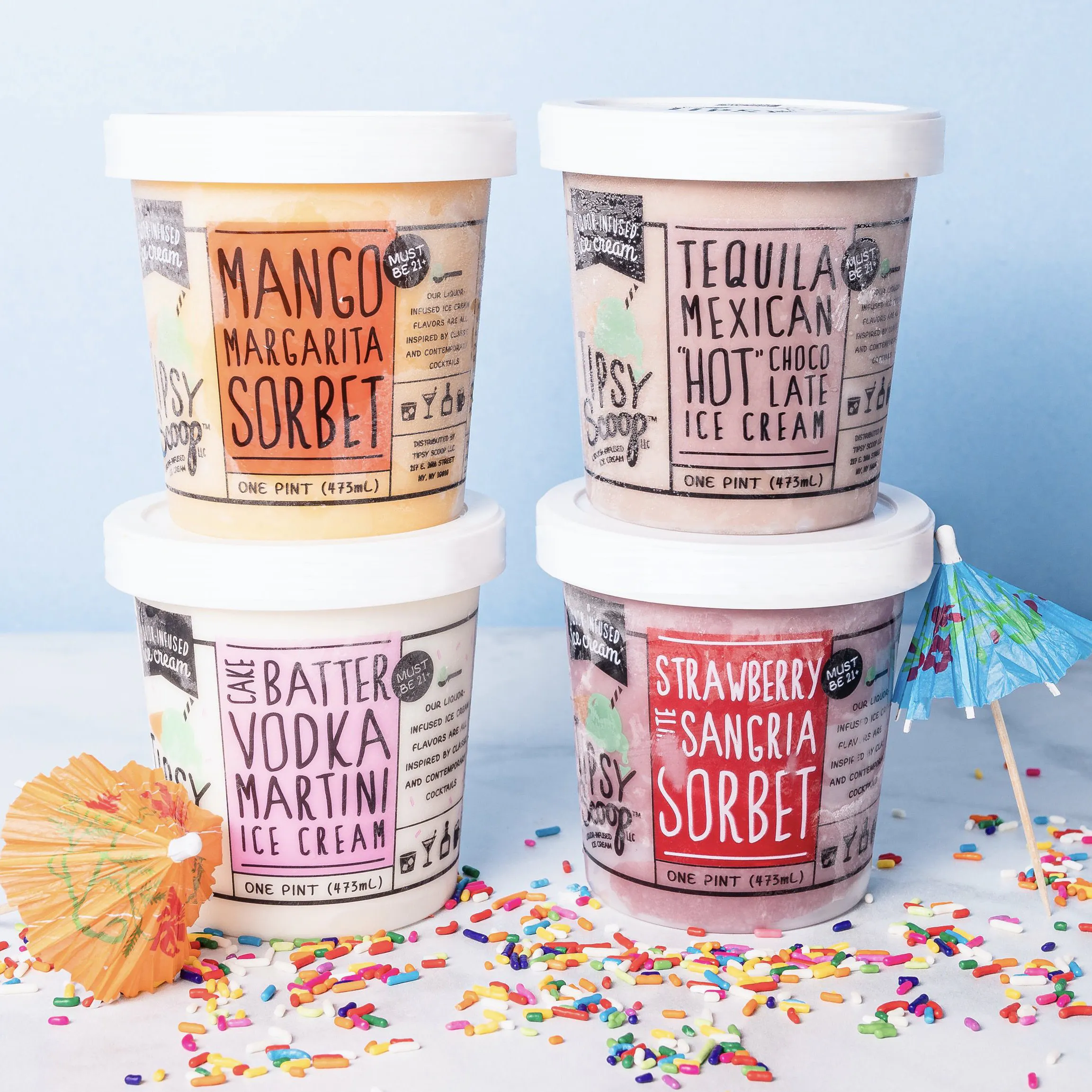 Boozy Backyard BBQ Ice Cream Pack - 4 Pints by Tipsy Scoop Boozy Ice Cream