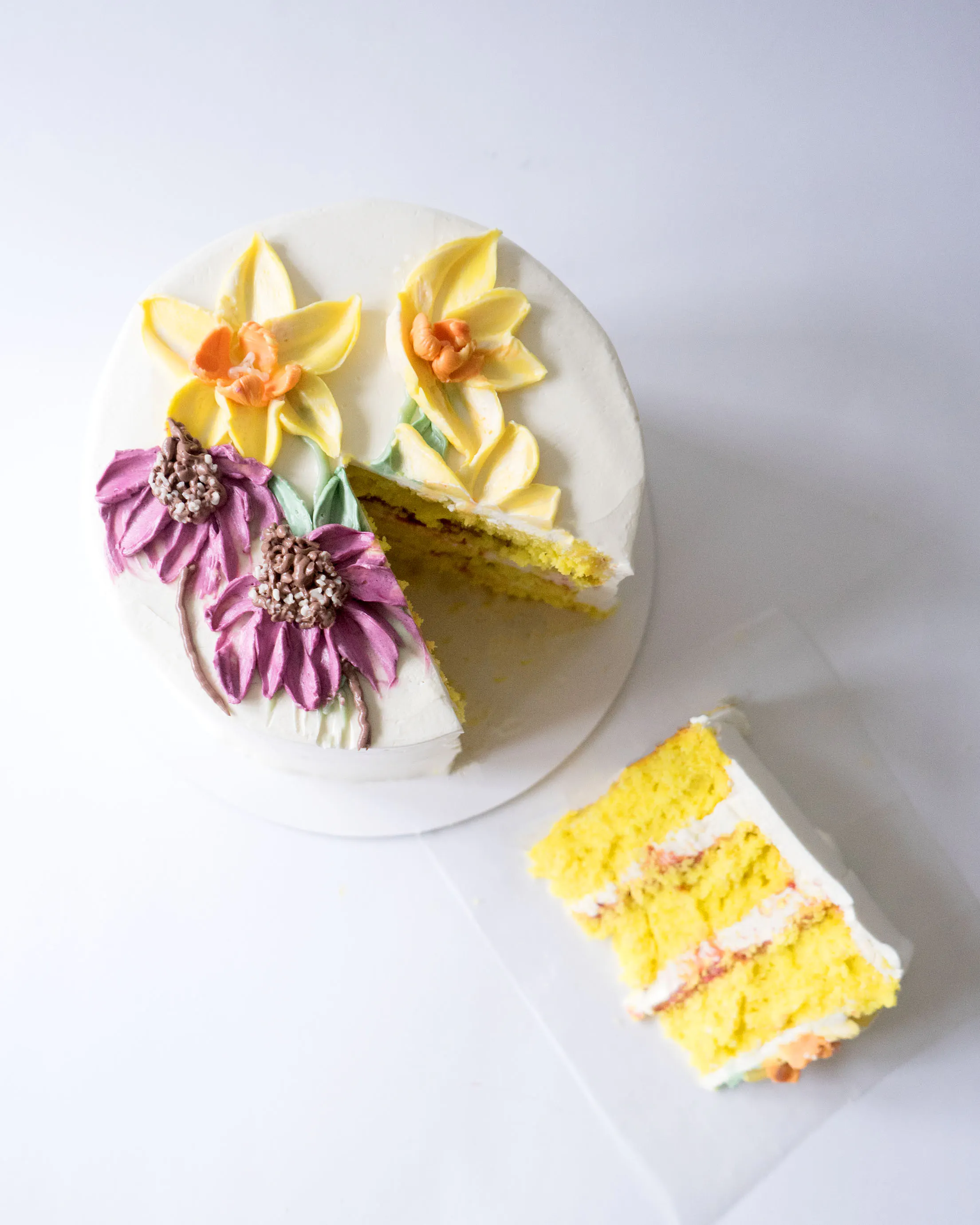 Floral Decorated Lemon Raspberry Cake by Miri Nadler Cakes - Alternate image 2