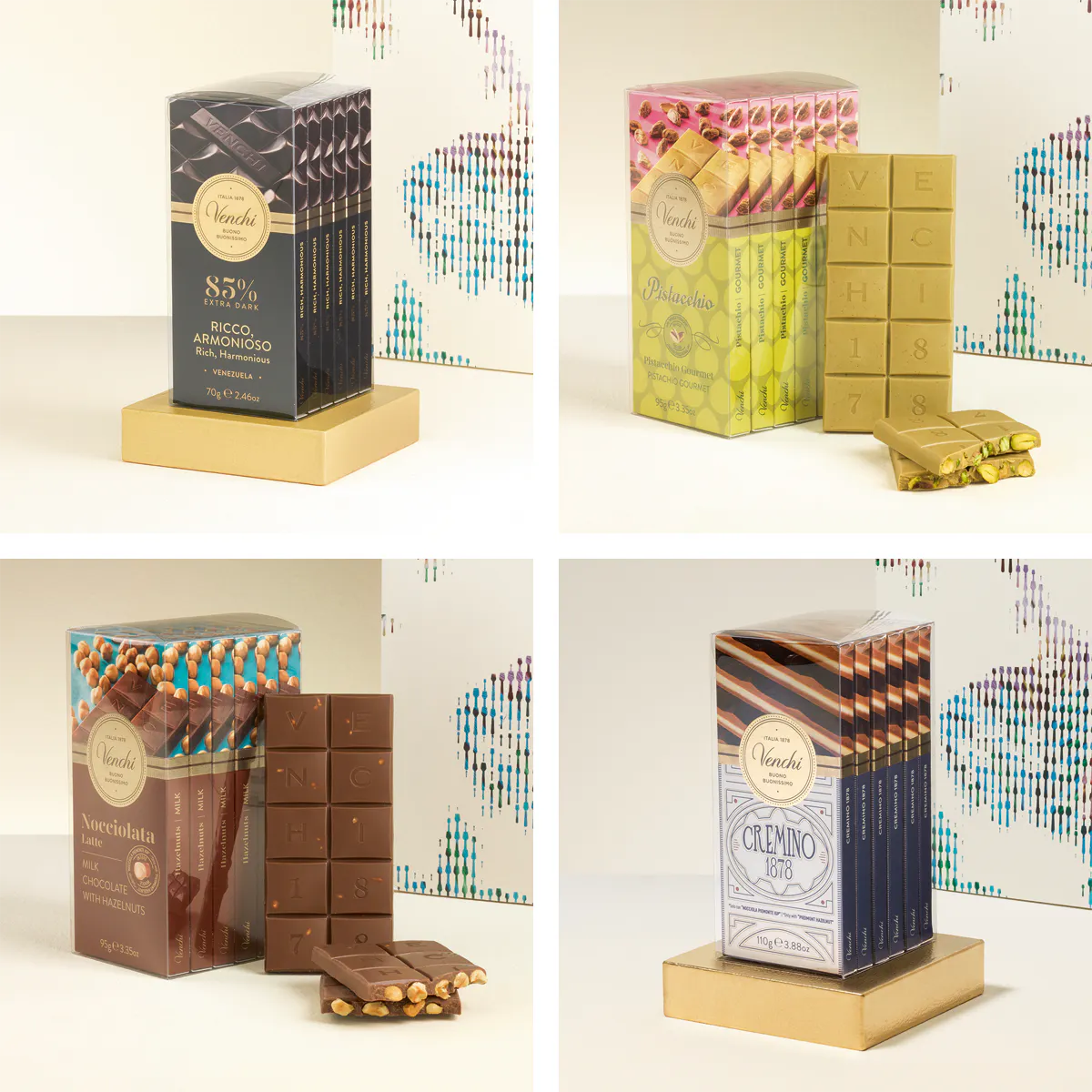 Venchi Chocolate Bars - Choose Your Own 6 Pack by Venchi