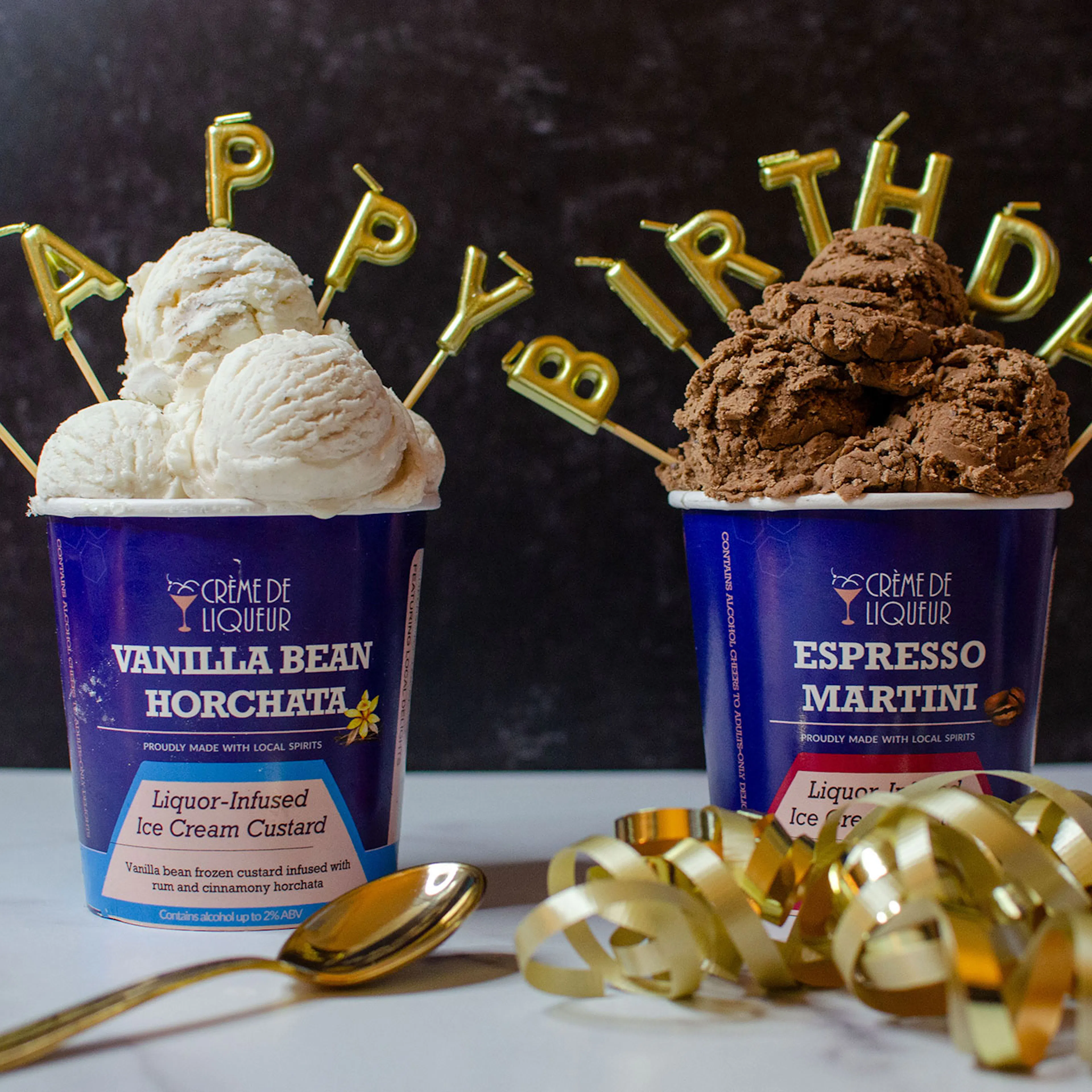 Boozy Frozen Custard Birthday Collection - 3 Pints by Crème de Liqueur