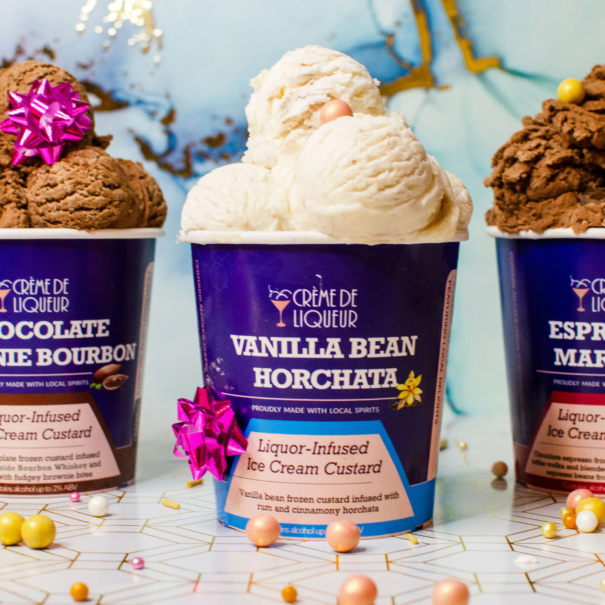 Boozy Frozen Custard Birthday Collection - 3 Pints by Crème de Liqueur - Alternate image 1