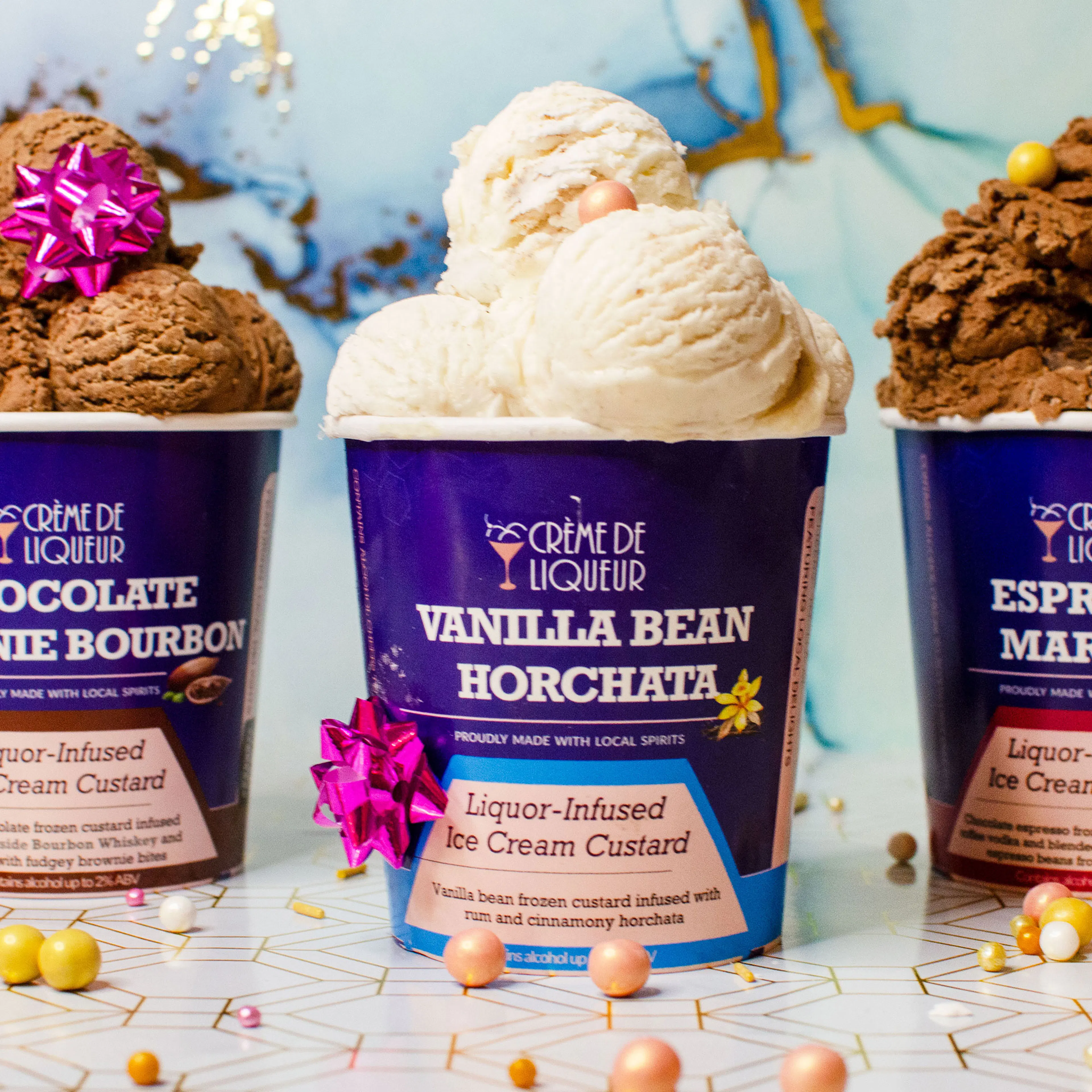 Boozy Frozen Custard Birthday Collection - 3 Pints by Crème de Liqueur - Alternate image 1