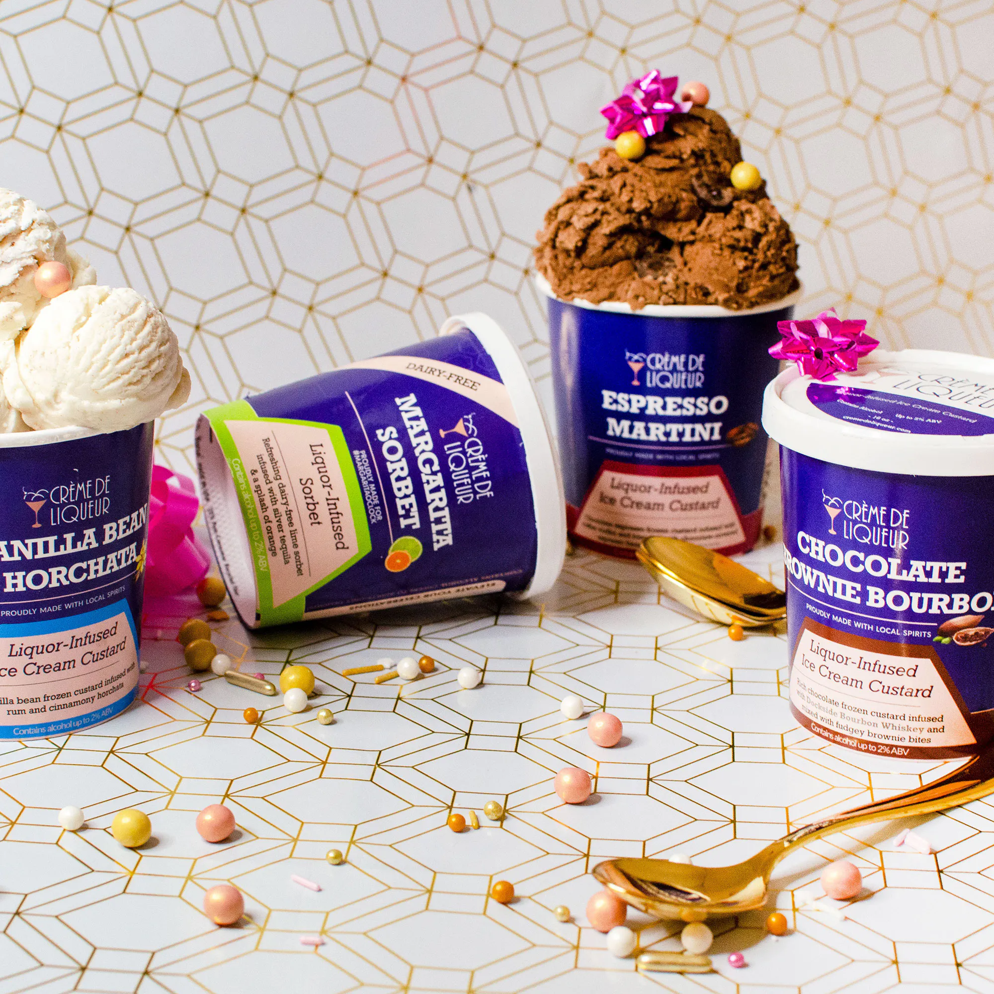 Boozy Frozen Custard Birthday Collection - 5 Pints by Crème de Liqueur - Alternate image 1