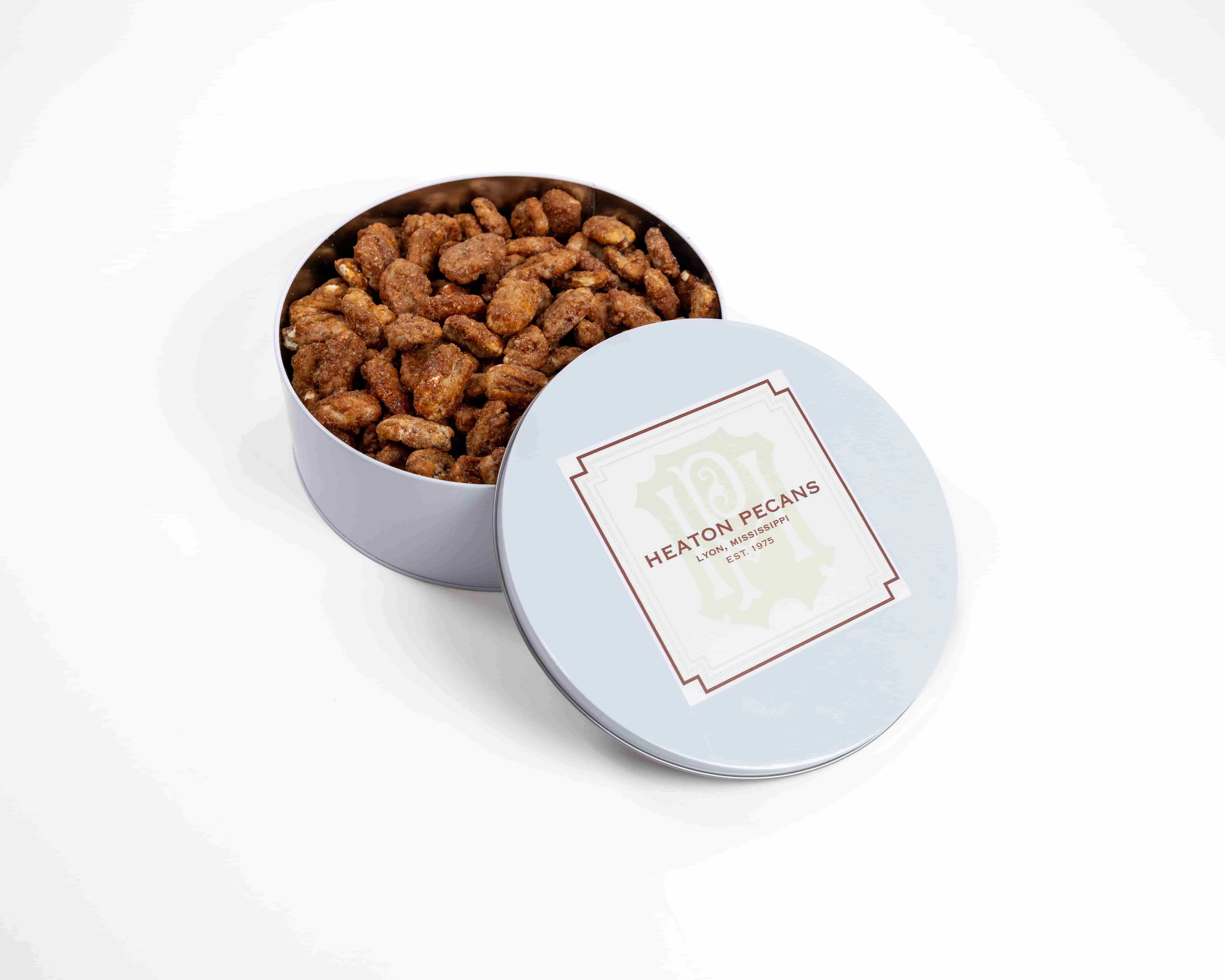 Praline Pecan Gift Tin by Heaton Pecans