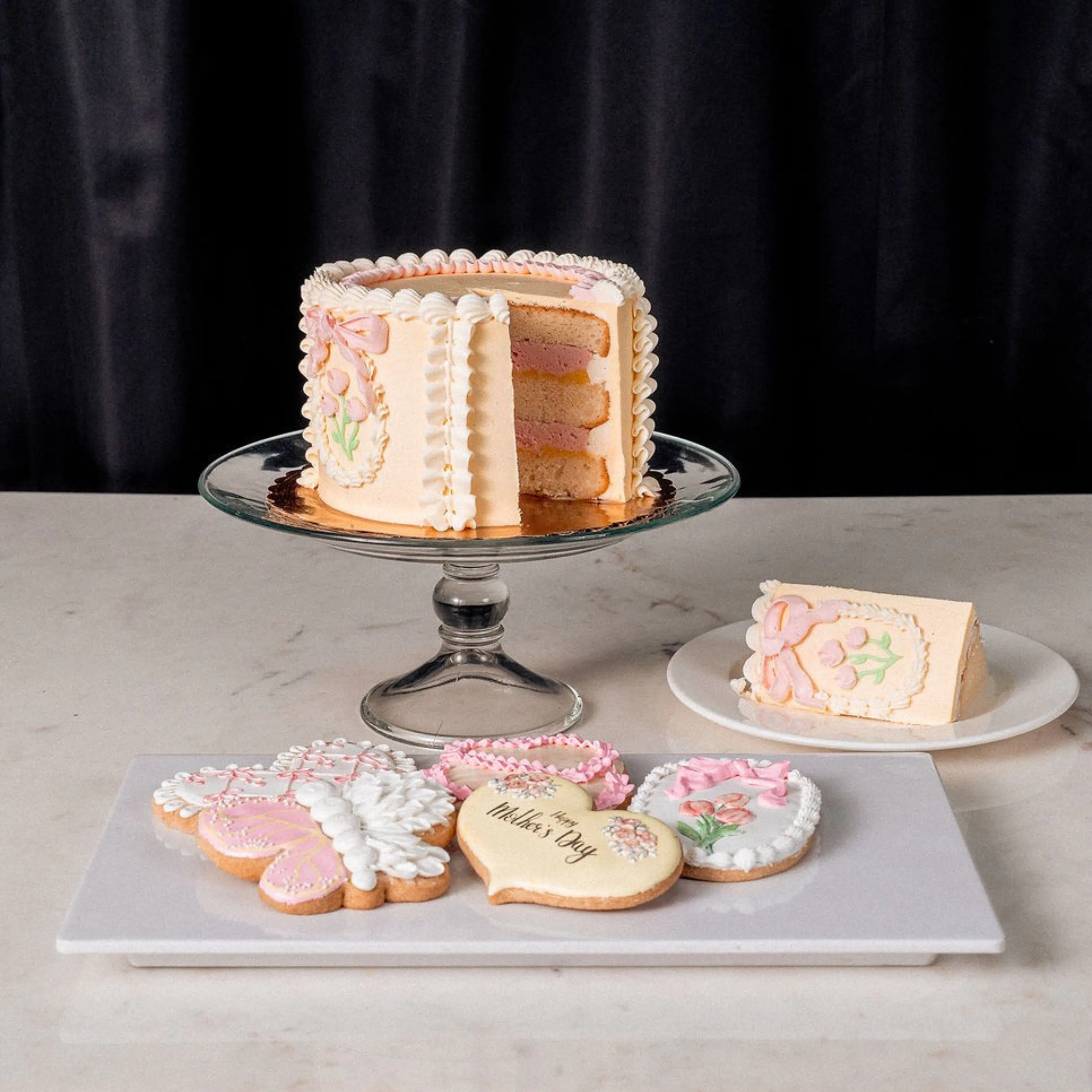 Mother's Day "Sweet Affection" Lemon Sponge Cake + Shortbread Cookie Bundle by The Goddess and Grocer