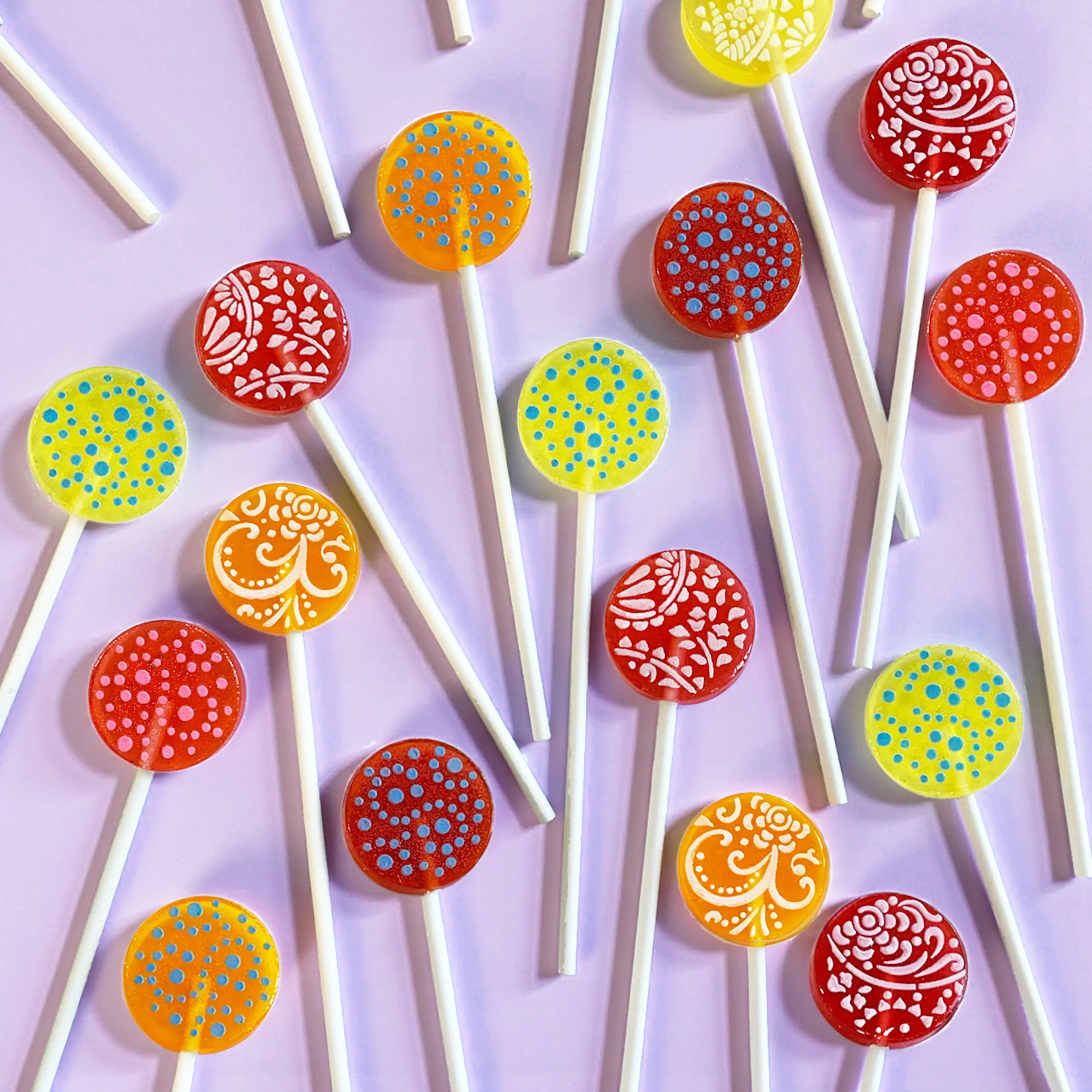 Assorted Fruity Variety Lollipop Mix with Candied Frosting and Lollipop Holder- 20 Pack by Popette of Pendulum