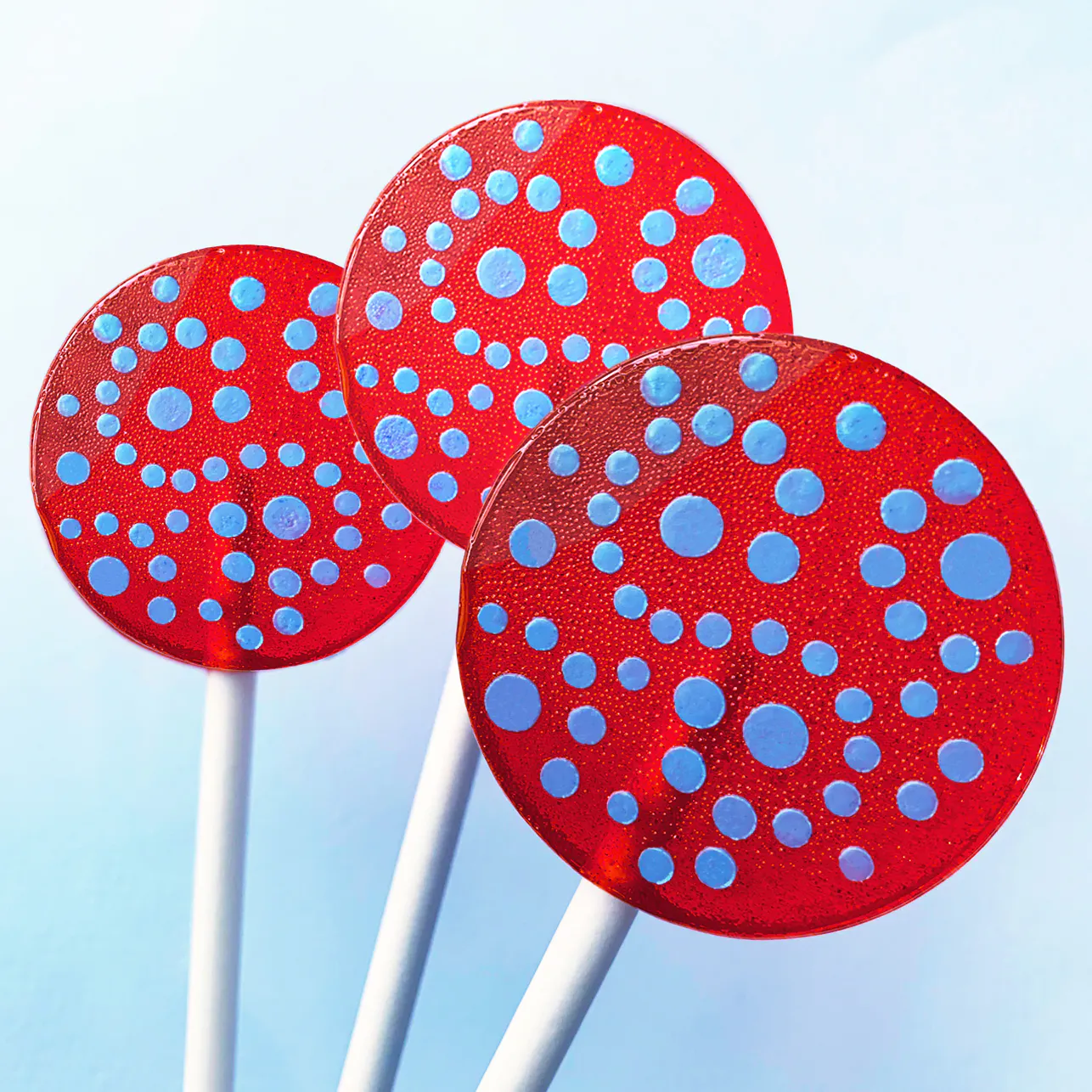 Raspberry Wild Fruit Lollipops with Candied Fruit Flavored Frosting - 10 Pack by Popette of Pendulum