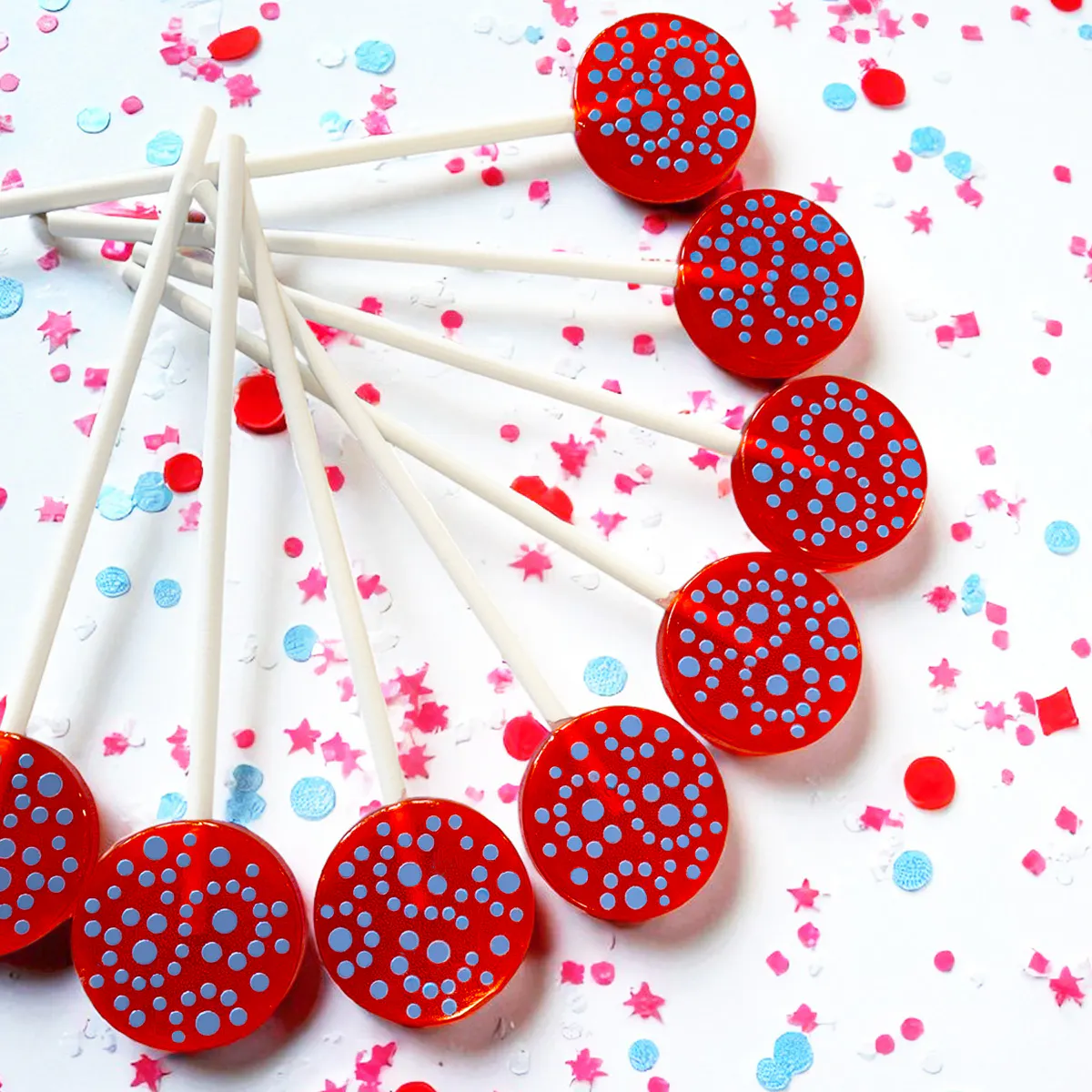 Raspberry Wild Fruit Lollipops with Candied Fruit Flavored Frosting - 10 Pack by Popette of Pendulum - Alternate image 1