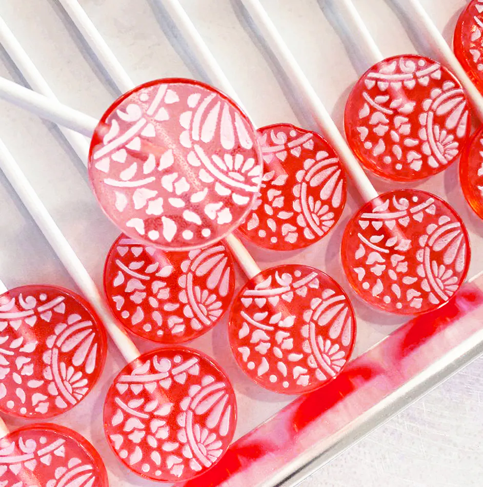 Strawberry Cream Fruity Lollipops with Candied Vanilla Frosting - 10 Pack by Popette of Pendulum - Alternate image 1