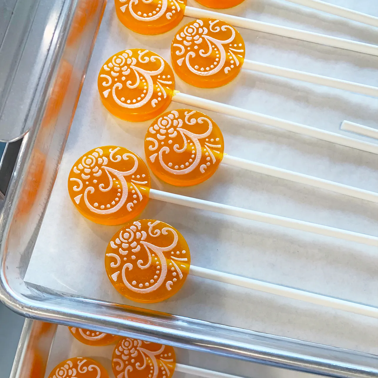 Mango Fruit Cream Lollipops with Candied Vanilla Frosting - 10 Pack by Popette of Pendulum - Alternate image 2