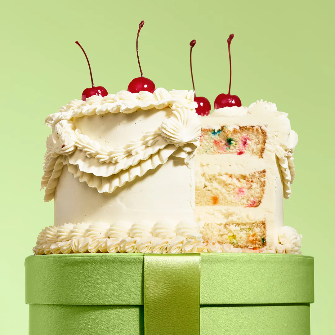 Ivory Elegance Confetti Cake - 6" by The Goddess and Grocer - Alternate image 2