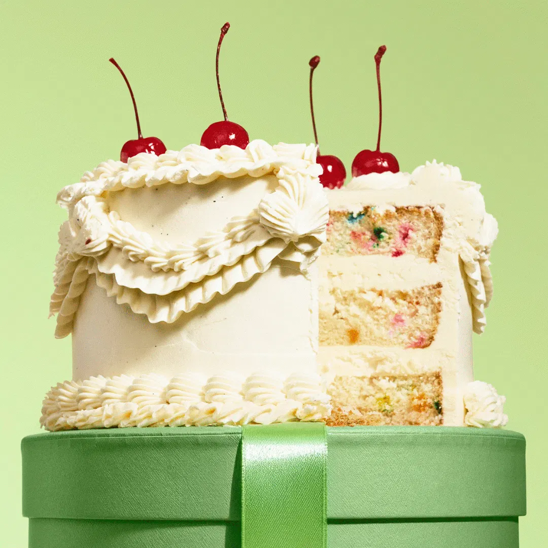 Ivory Elegance Confetti Cake - 6" by The Goddess and Grocer