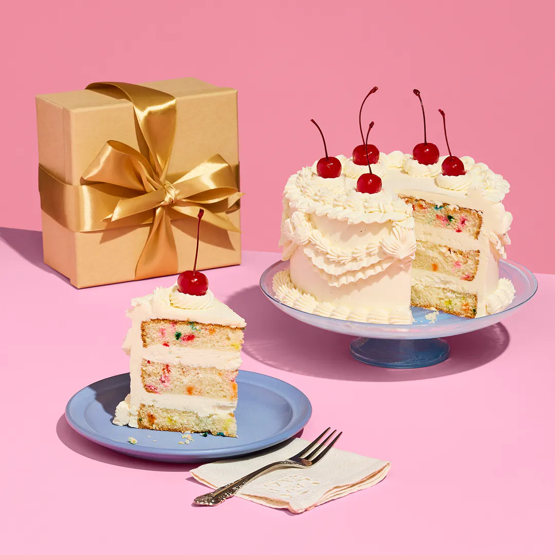 Ivory Elegance Confetti Cake - 6" by The Goddess and Grocer - Alternate image 1