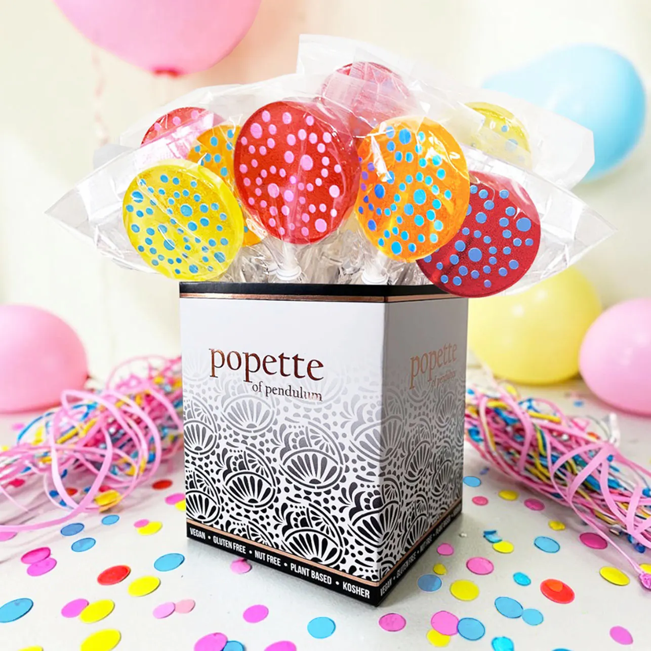 New Wild Fruit Lollipop Mix with Candied Fruit Flavored Frosting and Lollipop Holder - 20 Pack by Popette of Pendulum