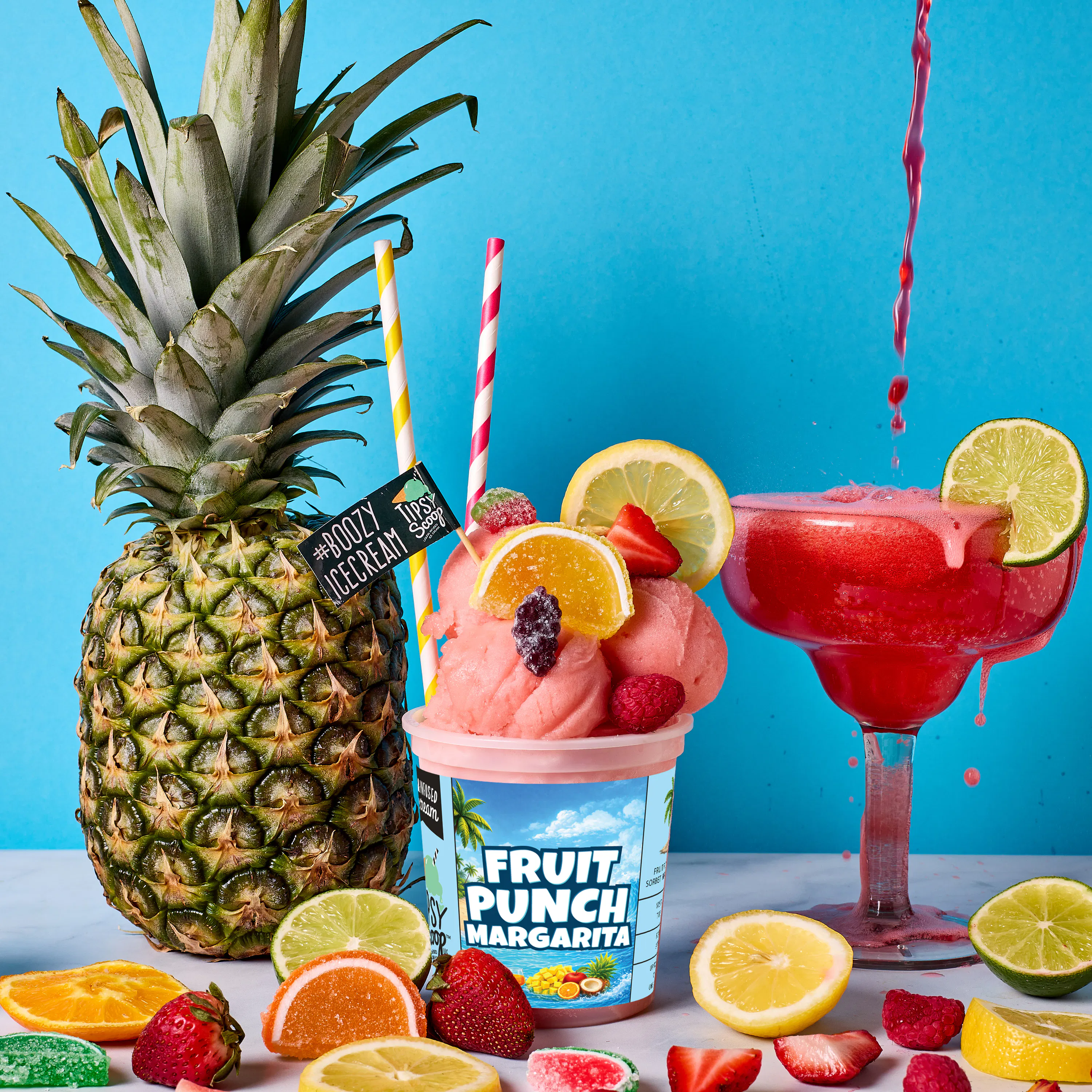 Fruit Punch Margarita Boozy Ice Cream - 4 Pints by Tipsy Scoop Boozy ...