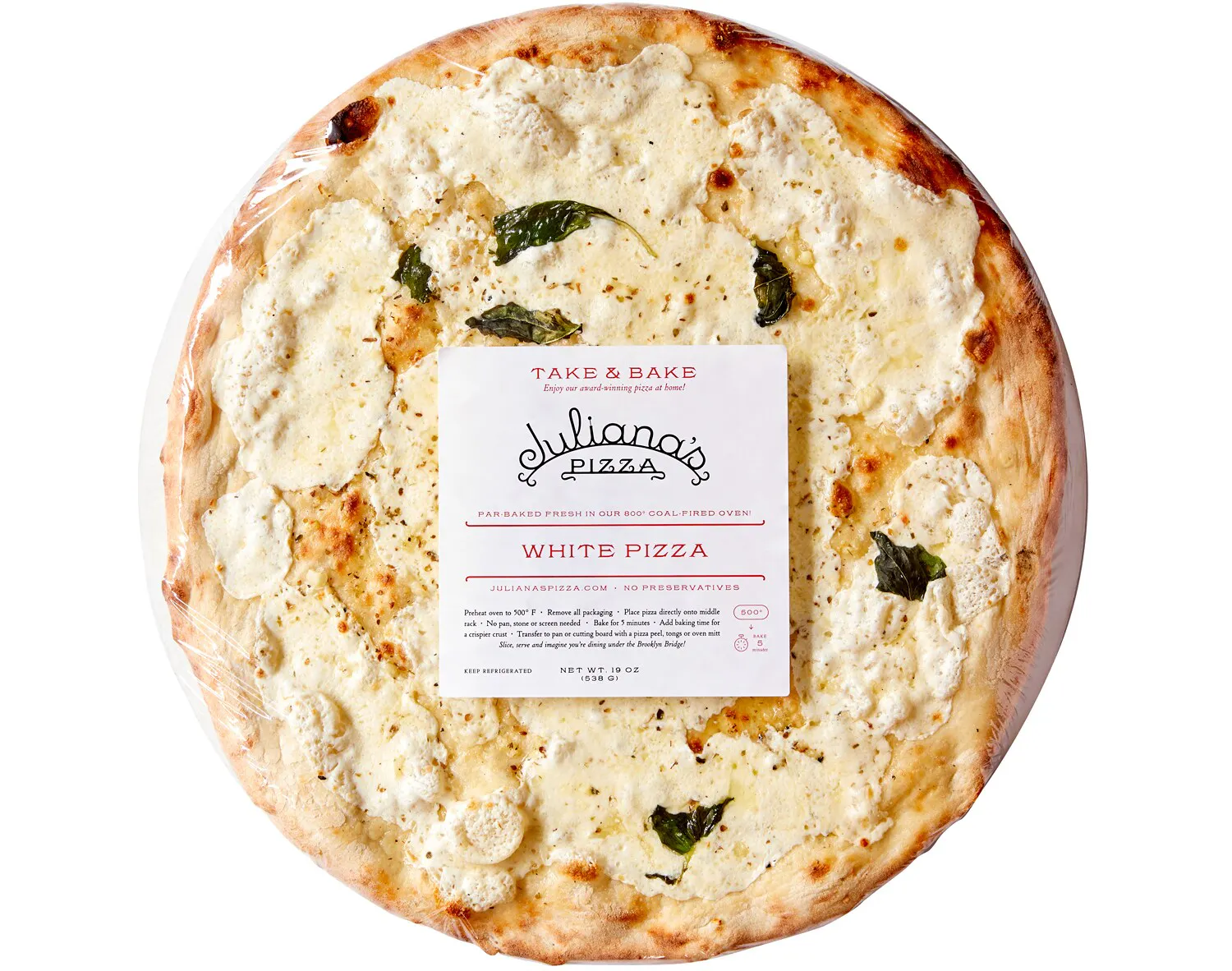 White Pie Pizza - 2 Pack by Juliana's Pizza - Alternate image 1