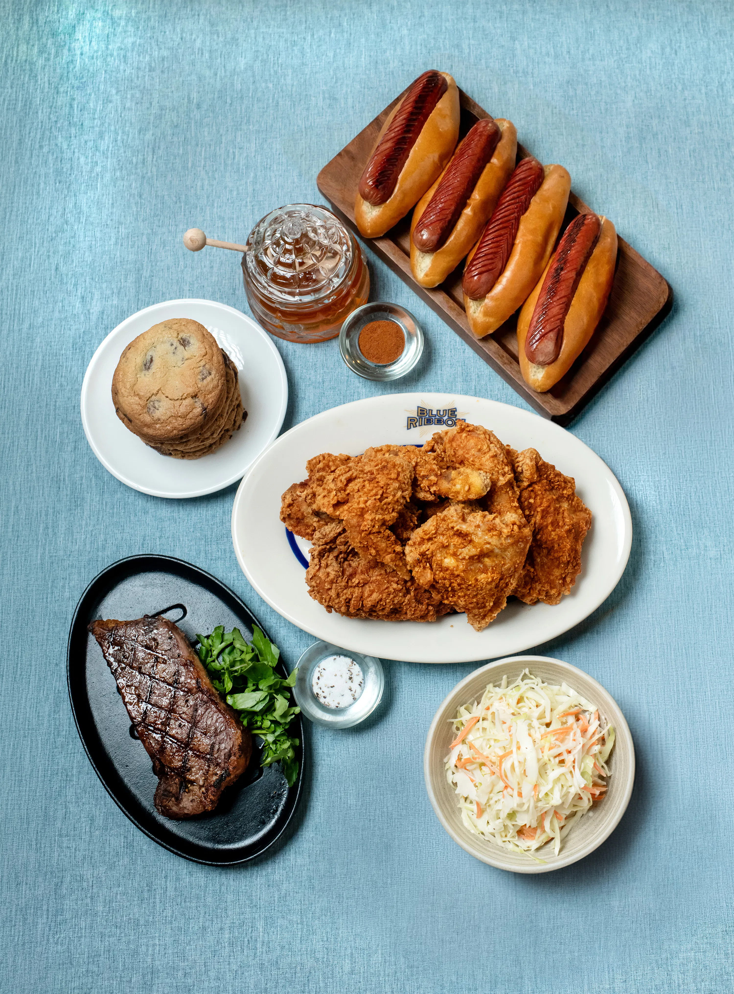"Summer Sizzler" Fried Chicken + Steak + Hot Dog Feast by Blue Ribbon