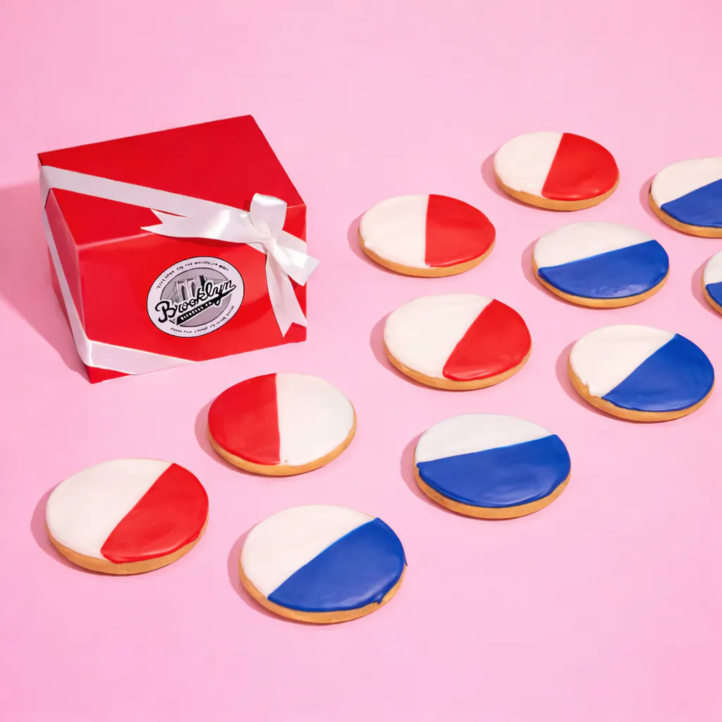Patriotic Red & White + Blue & White Cookies - 12 Pack by Brooklyn Blackout Company