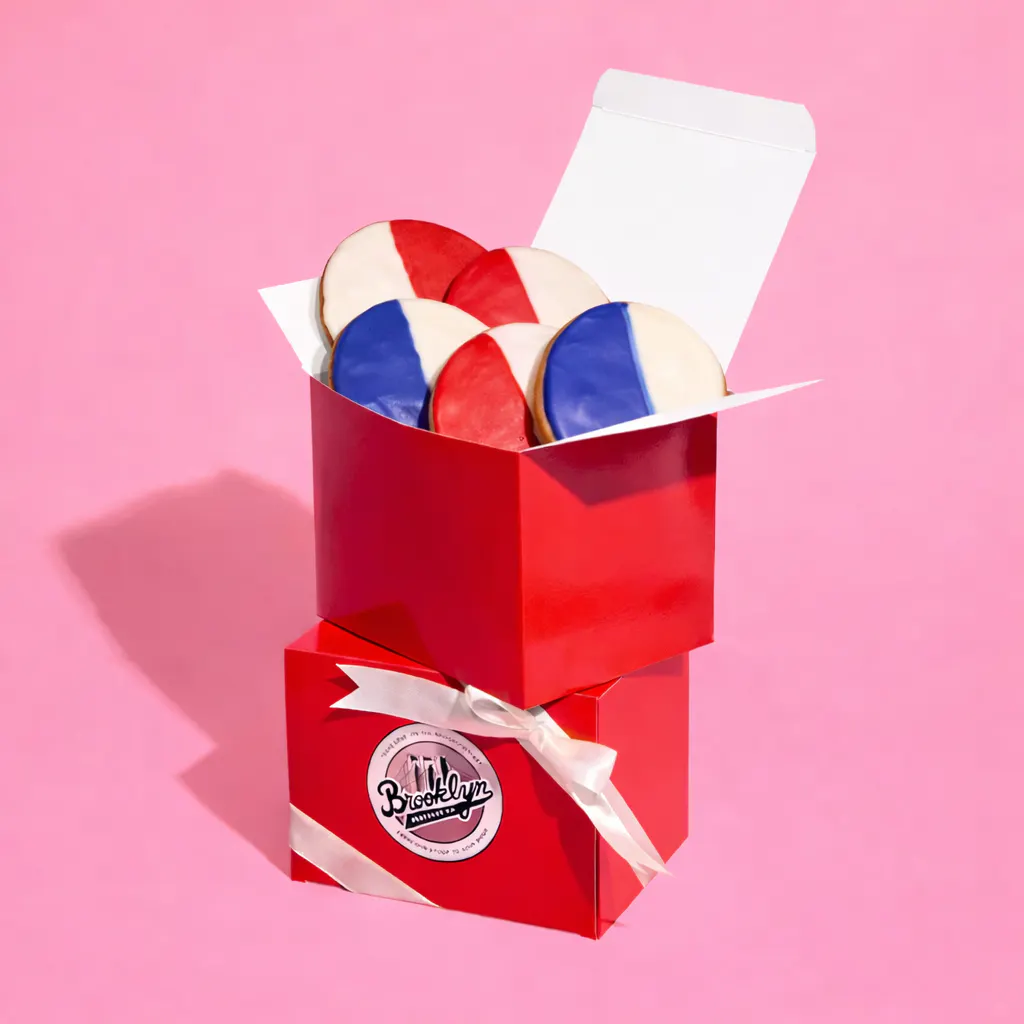 Patriotic Red & White + Blue & White Cookies - 12 Pack by Brooklyn Blackout Company - Alternate image 2