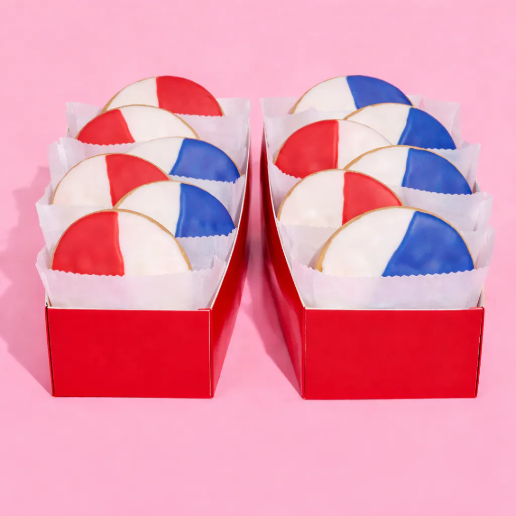 Patriotic Red & White + Blue & White Cookies - 12 Pack by Brooklyn Blackout Company - Alternate image 1