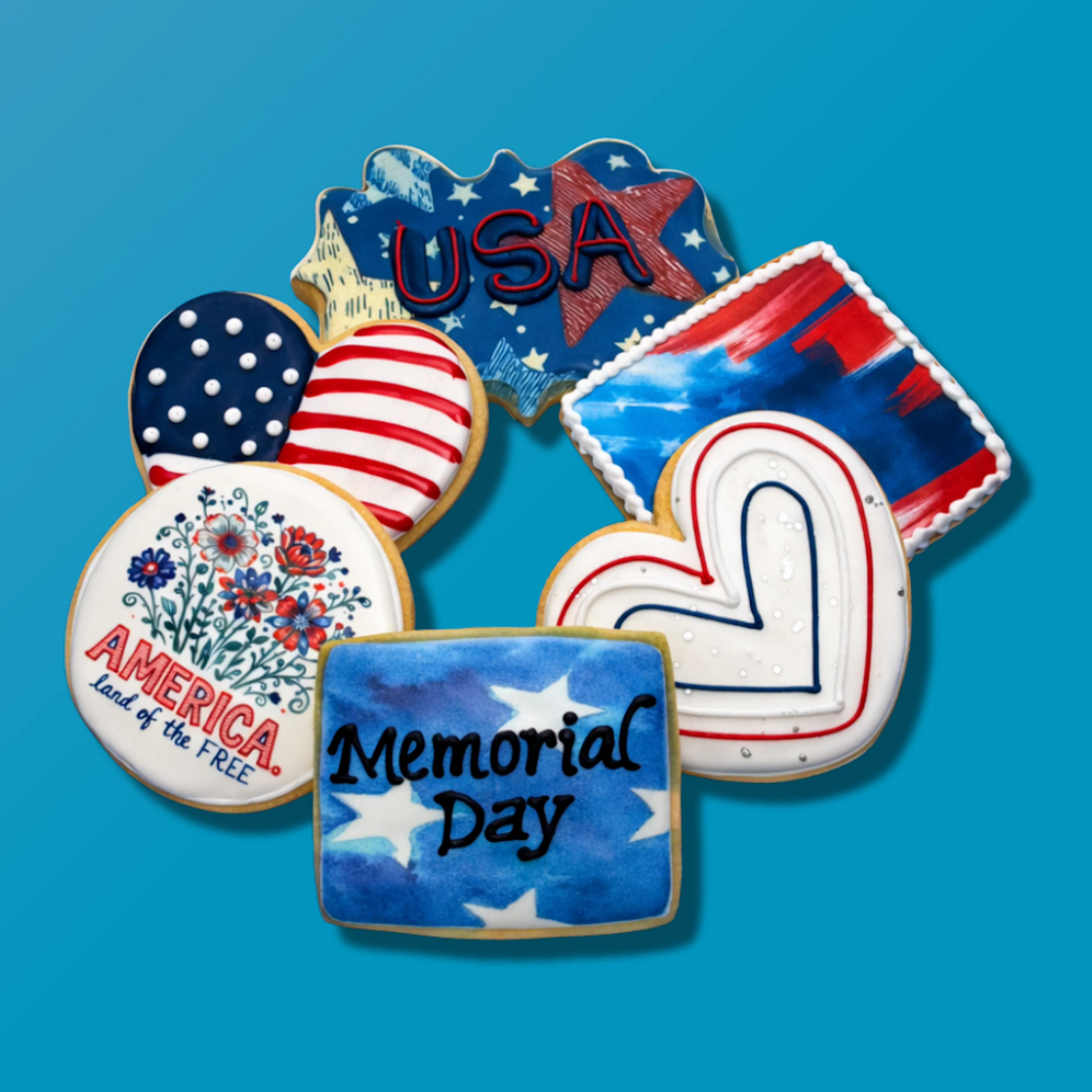 Memorial Day Decorated Butter Cookies by Dessert Gallery