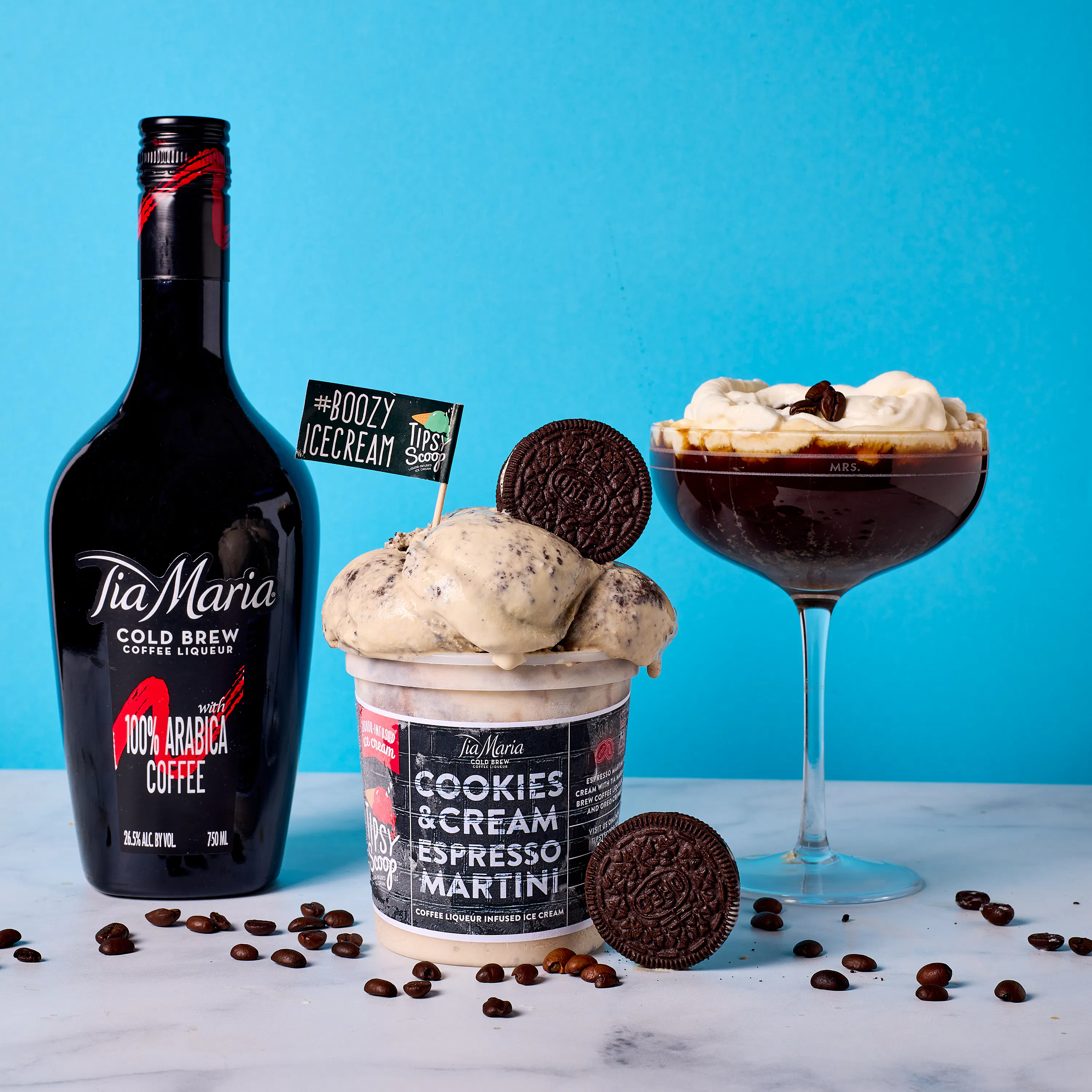 Tipsy Scoop Boozy Ice Cream - Cookies & Cream Espresso Martini Boozy Ice Cream - 4 Pints