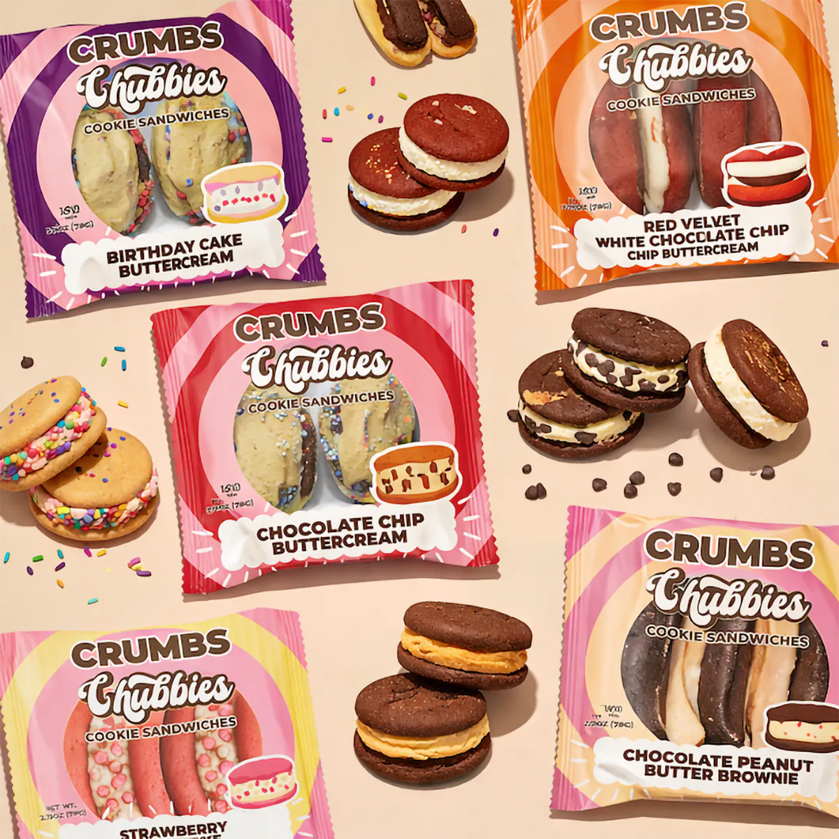"Chubbie" Cookie Sandwiches - 24 Pack by Crumbs Bakeshop