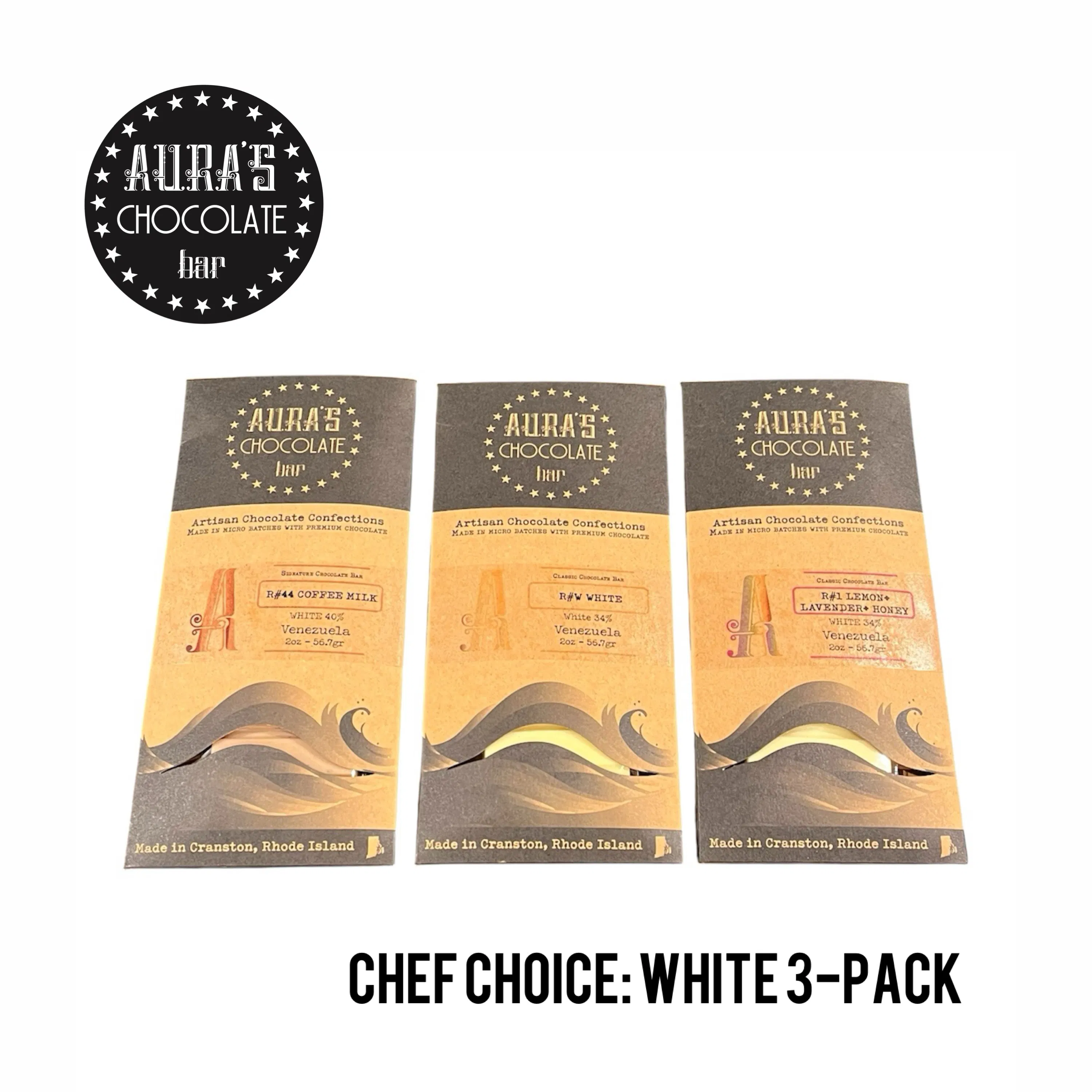 White Chocolate Favorites - 3 Pack by Aura’s Chocolate Bar