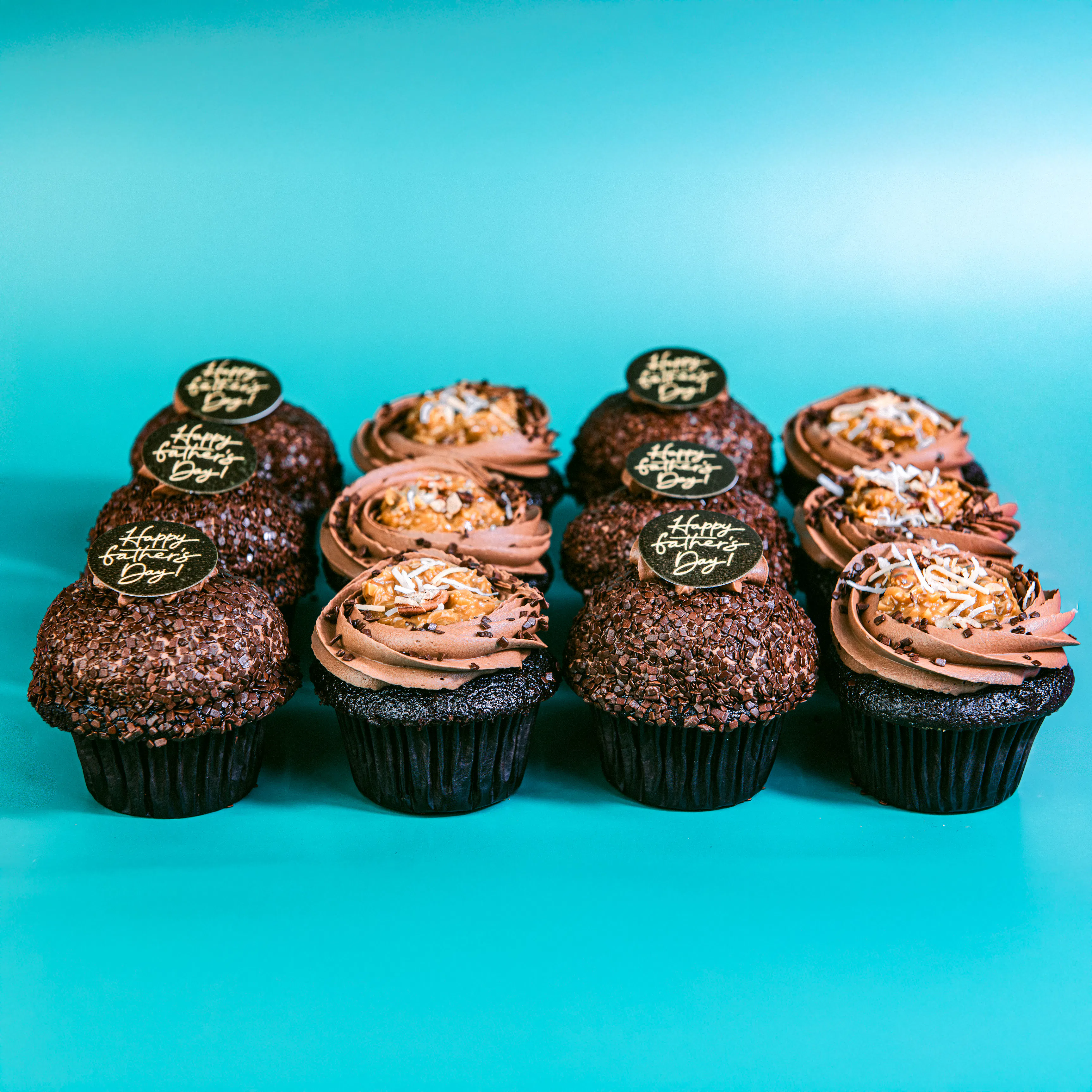 "Happy Father's Day" German Chocolate Dream Cupcakes - 12 Pack by Trophy Cupcakes - Alternate image 1