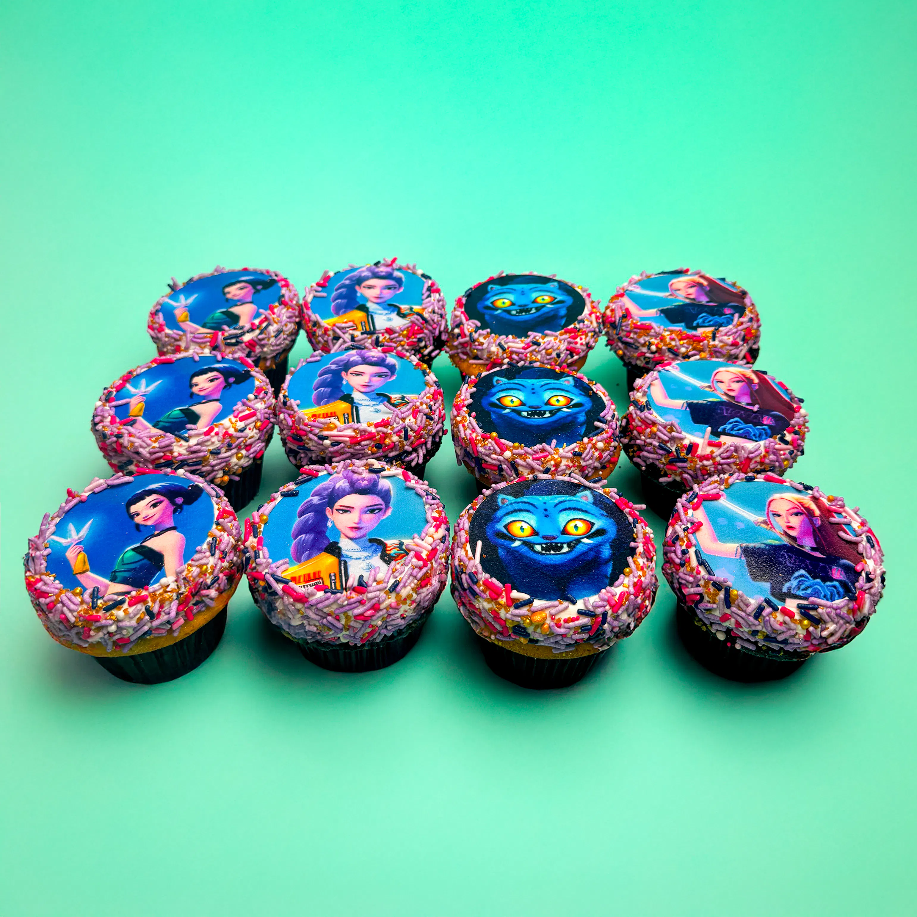 KPOP Demon Hunters Cupcakes - 12 Pack by Trophy Cupcakes