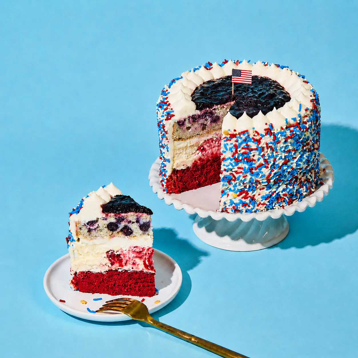Red, White & Blueberry PieCaken by PieCaken Bakeshop