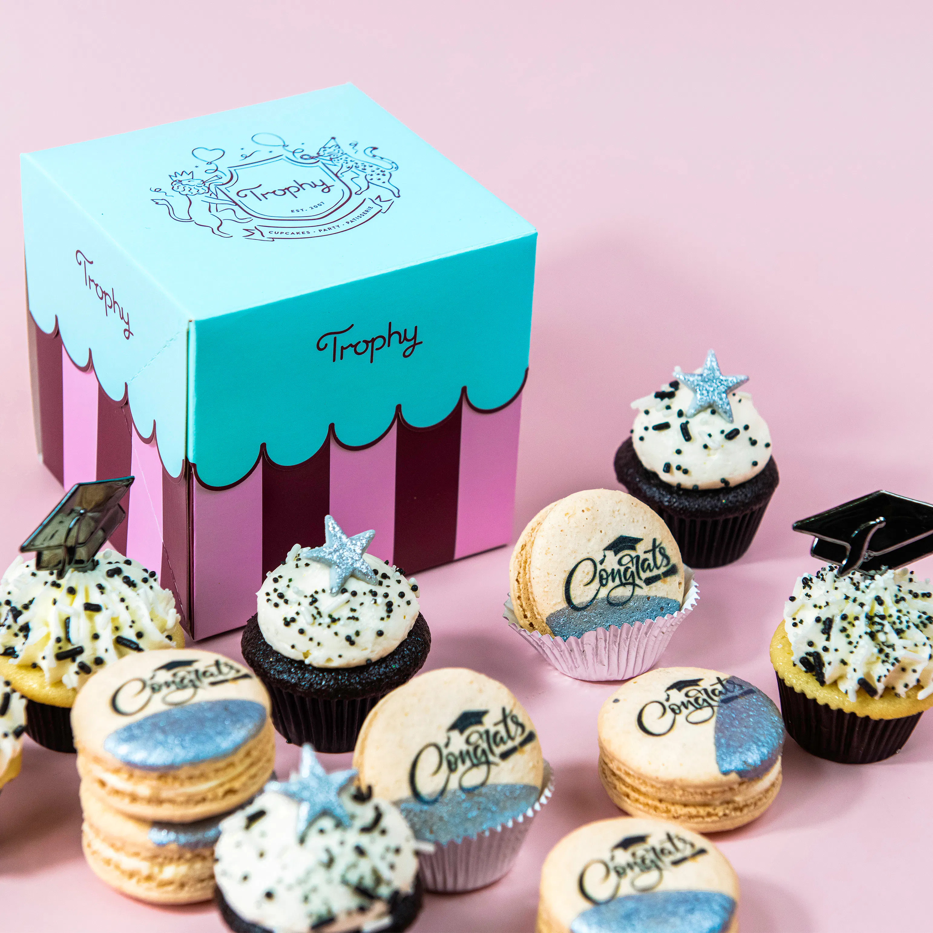 Graduation Mini Cupcakes + Macarons by Trophy Cupcakes - Alternate image 2