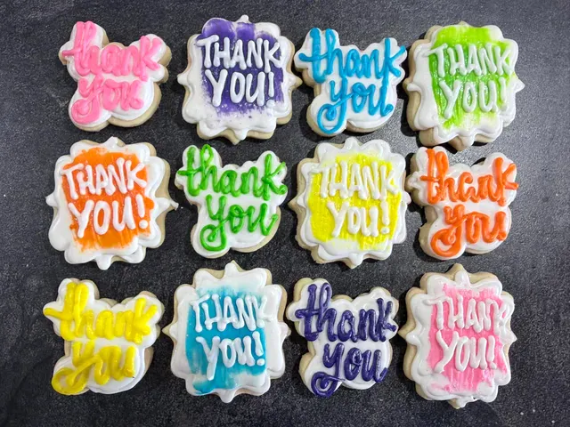 "Thank You" Sugar Cookies by Crows Custom Cookie Co. - Alternate image 1